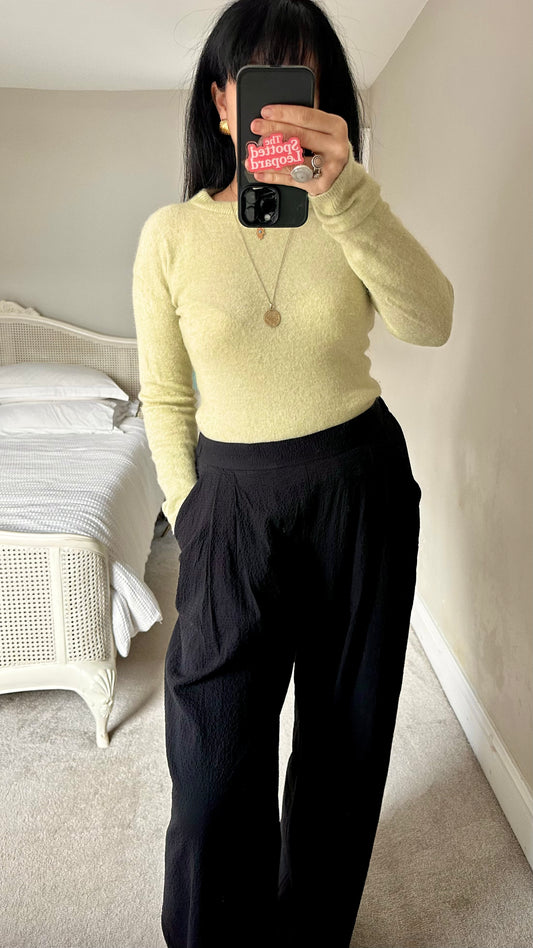 & other stories light green lime knitted jumper alpaca wool blend small UK 8 vgc