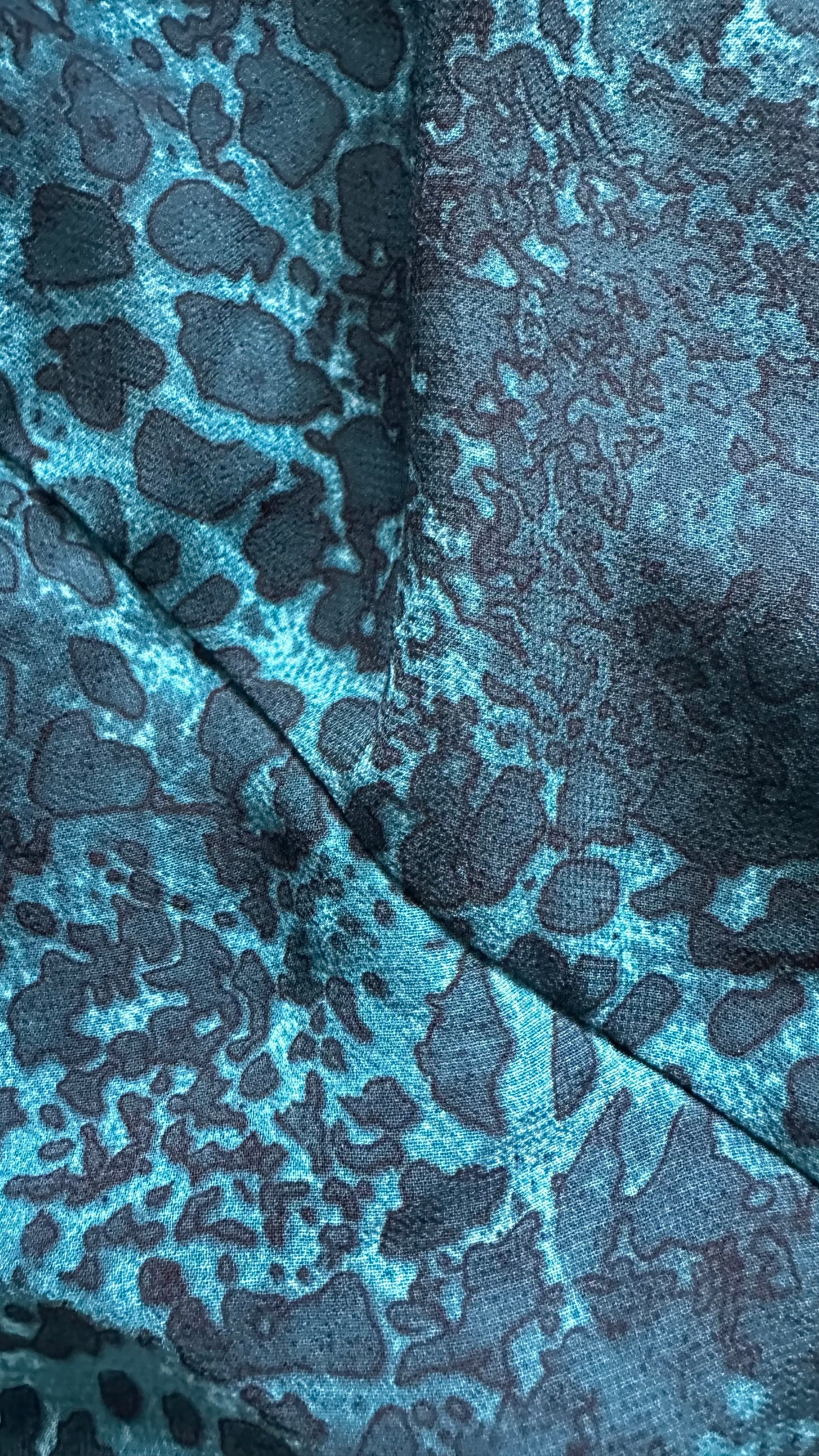 Whistle’s turquoise black animal print midi long skirt Medium UK 10 vgc event