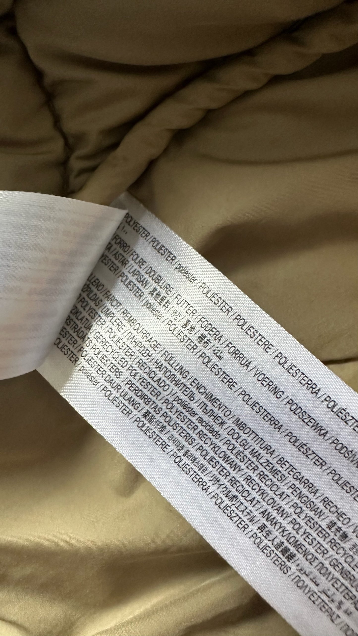 Mango khaki beige quilted jacket coat medium UK 10-12 vgc XMS25