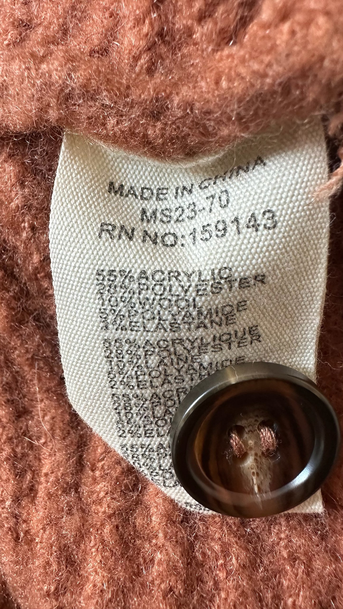 FRNCH tan brown knitted waistcoat medium large UK 10-12 vgc