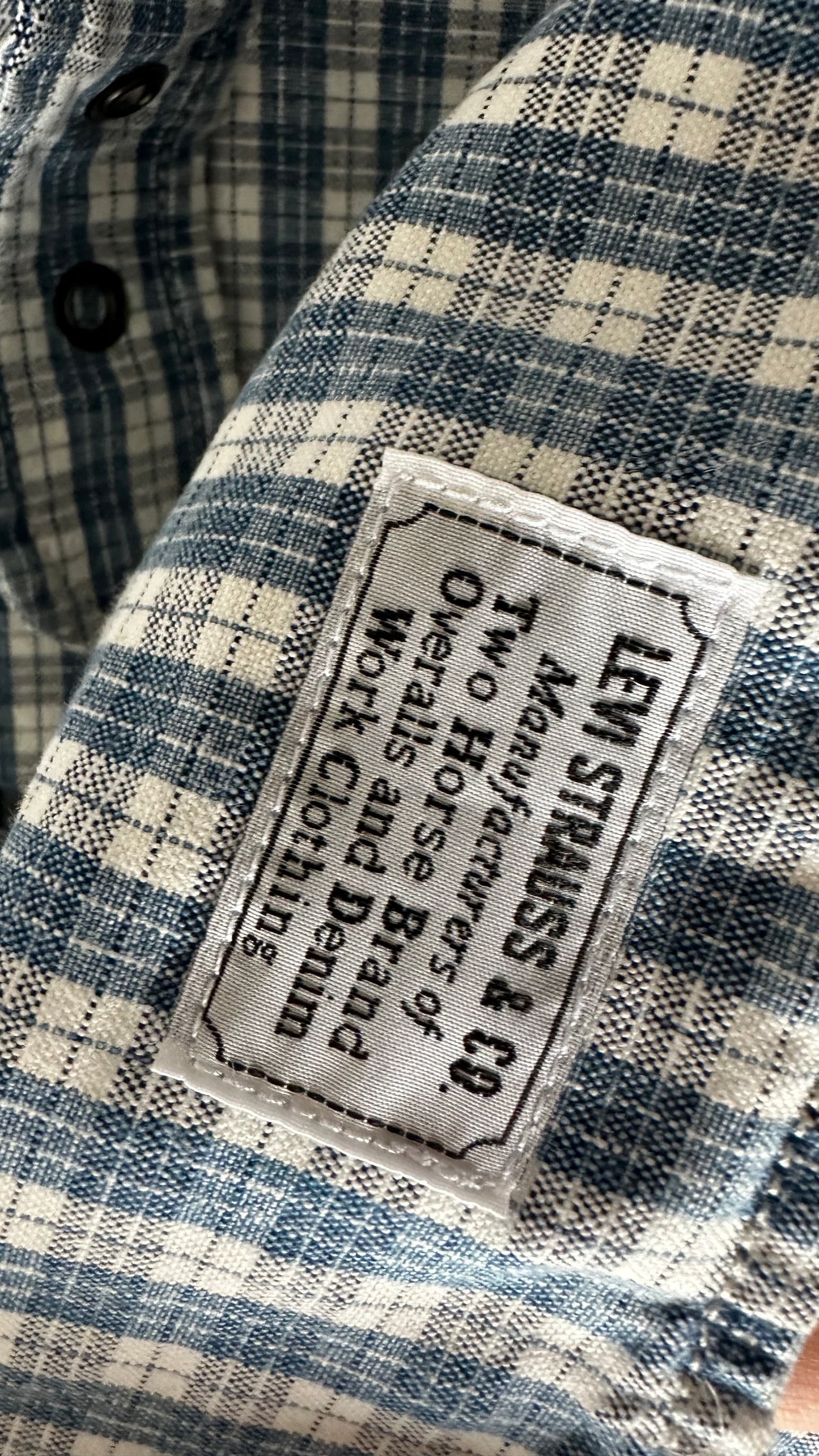 Levis light blue white gingham vintage dungaree dress medium UK 12 vgc