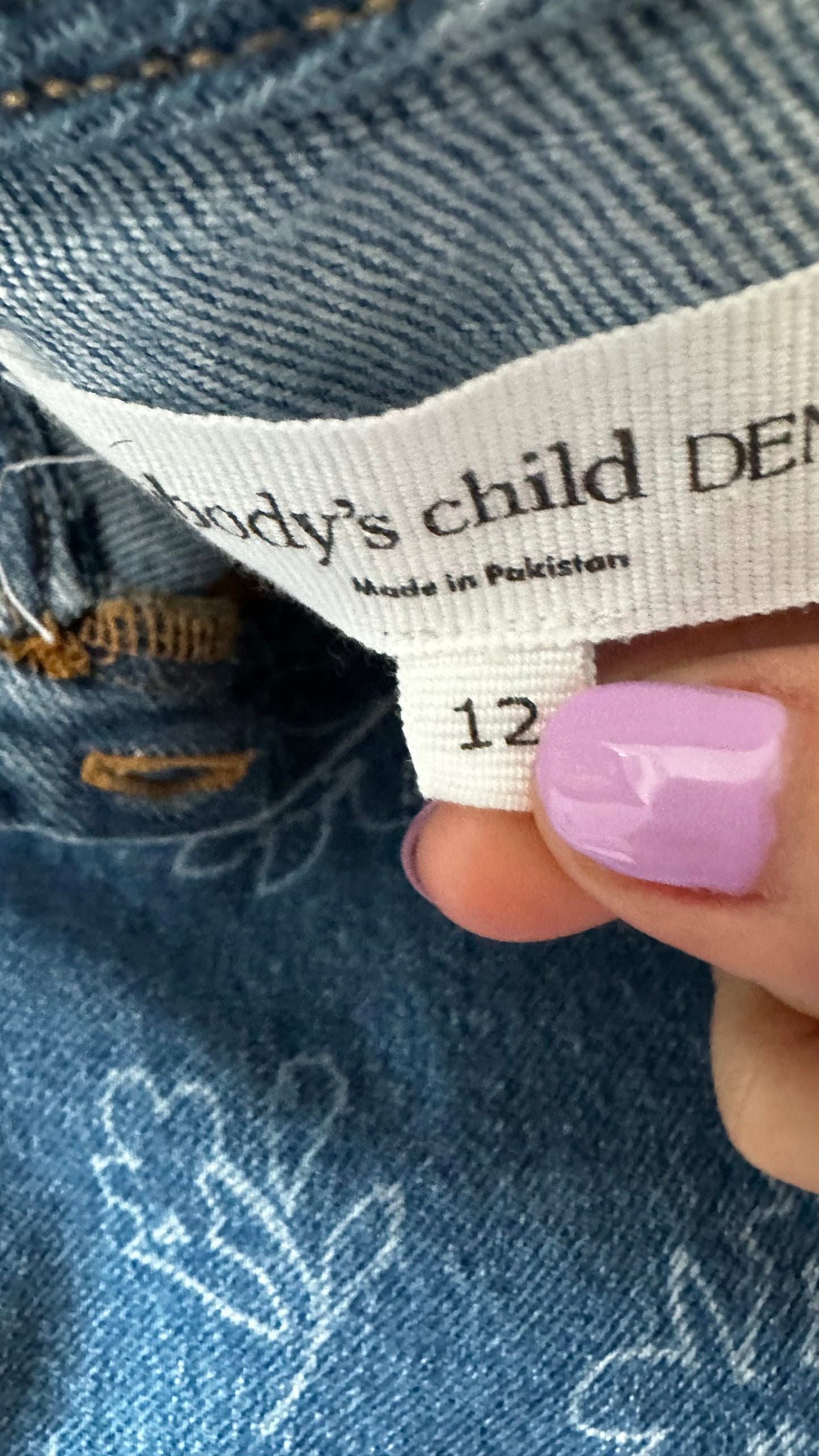 Nobody’s Child light blue white denim jeans mini dress medium UK 12 vgc