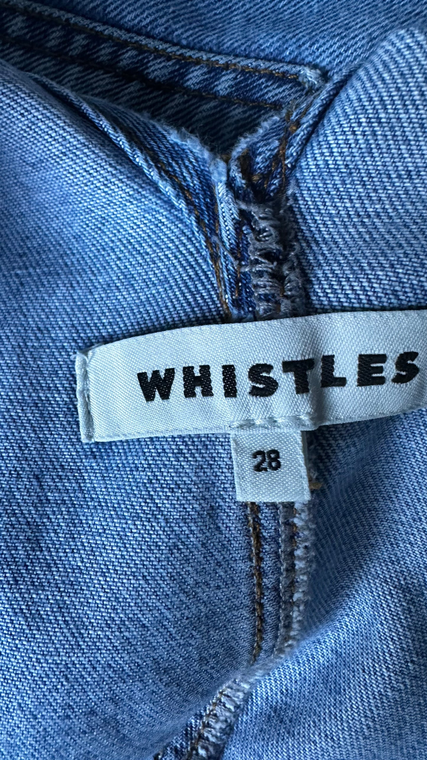 Whistles light blue denim dungarees playsuit jumpsuit small UK 8-10 vgc