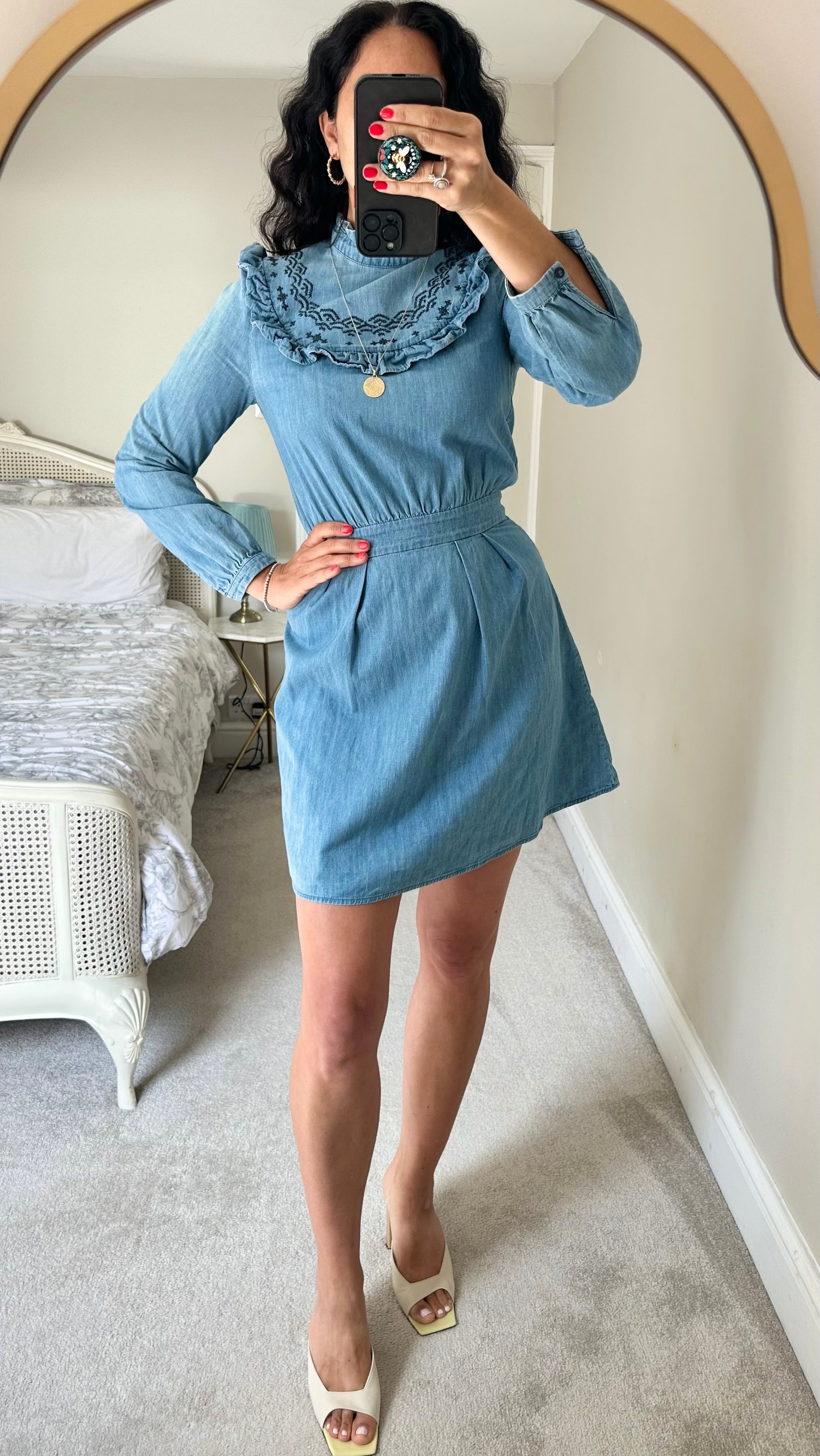 & other stories denim blue jeans dress small UK 12-14 medium casual we – the.spotted.leopard