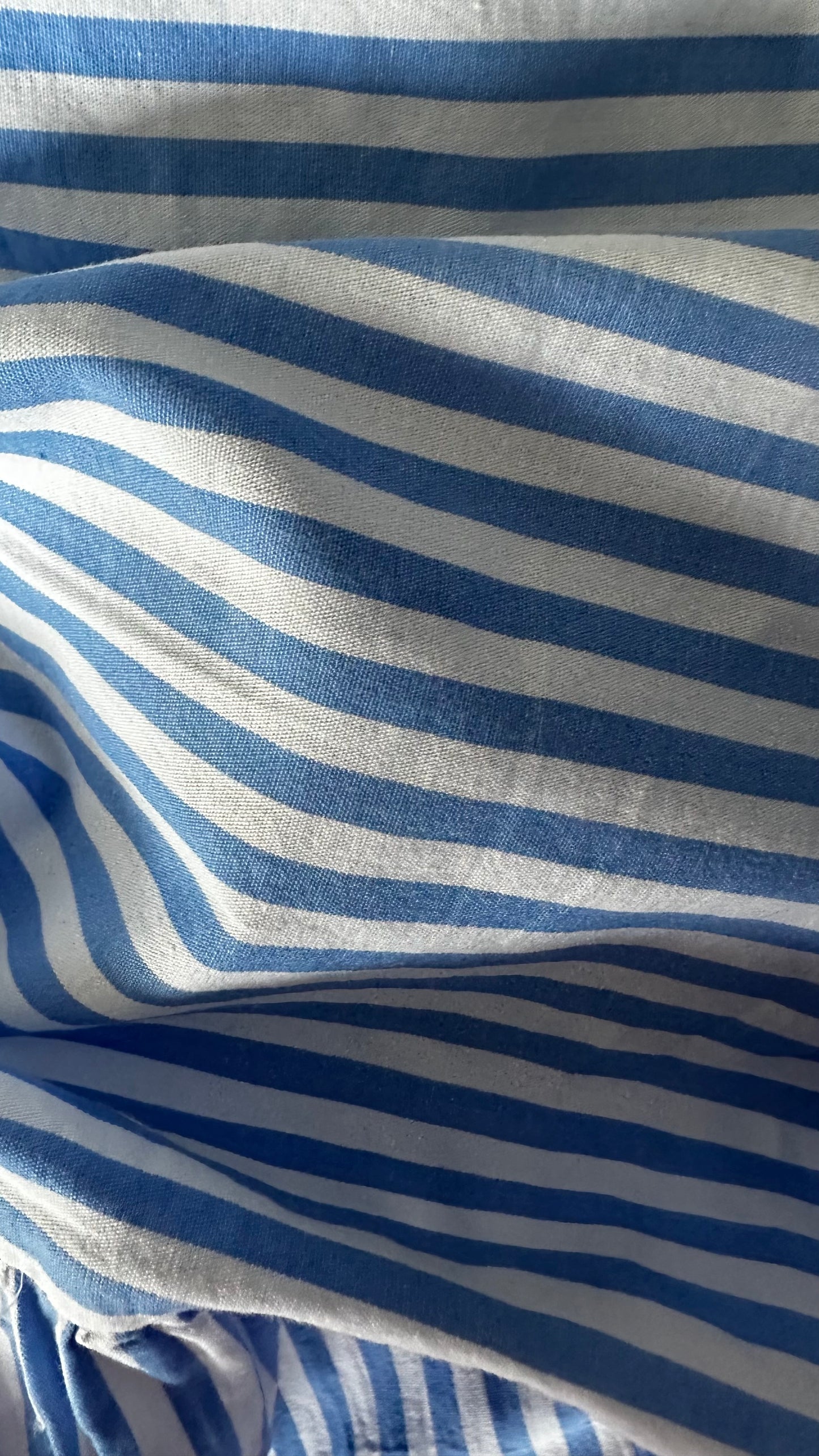 Albaray light blue white stripe midi cotton sundress holiday small UK 8 vgc