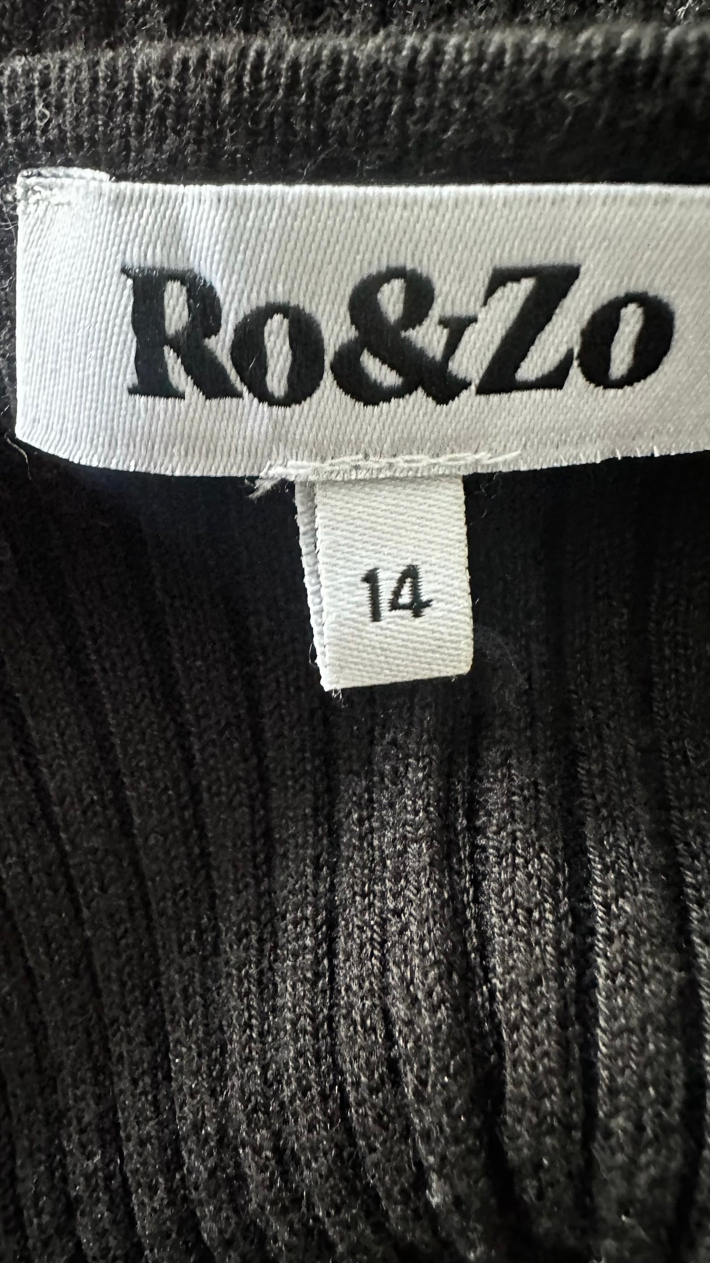 Ro & Zo black rib knit maxi jumper dress extra large XL UK 14