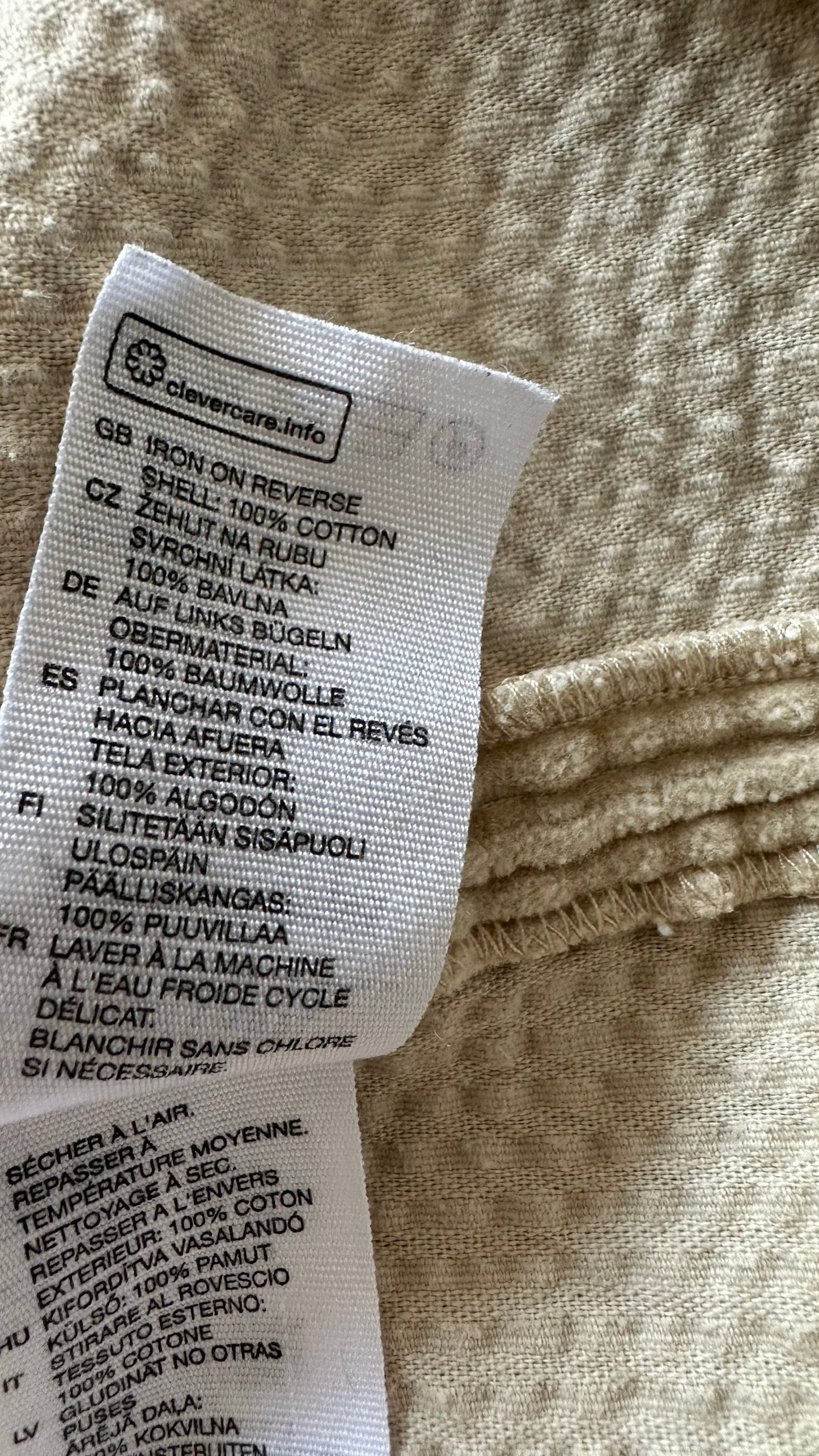 &Other stories beige cream corduroy oversize overshirt shacket extra large XL UK 14 new condition