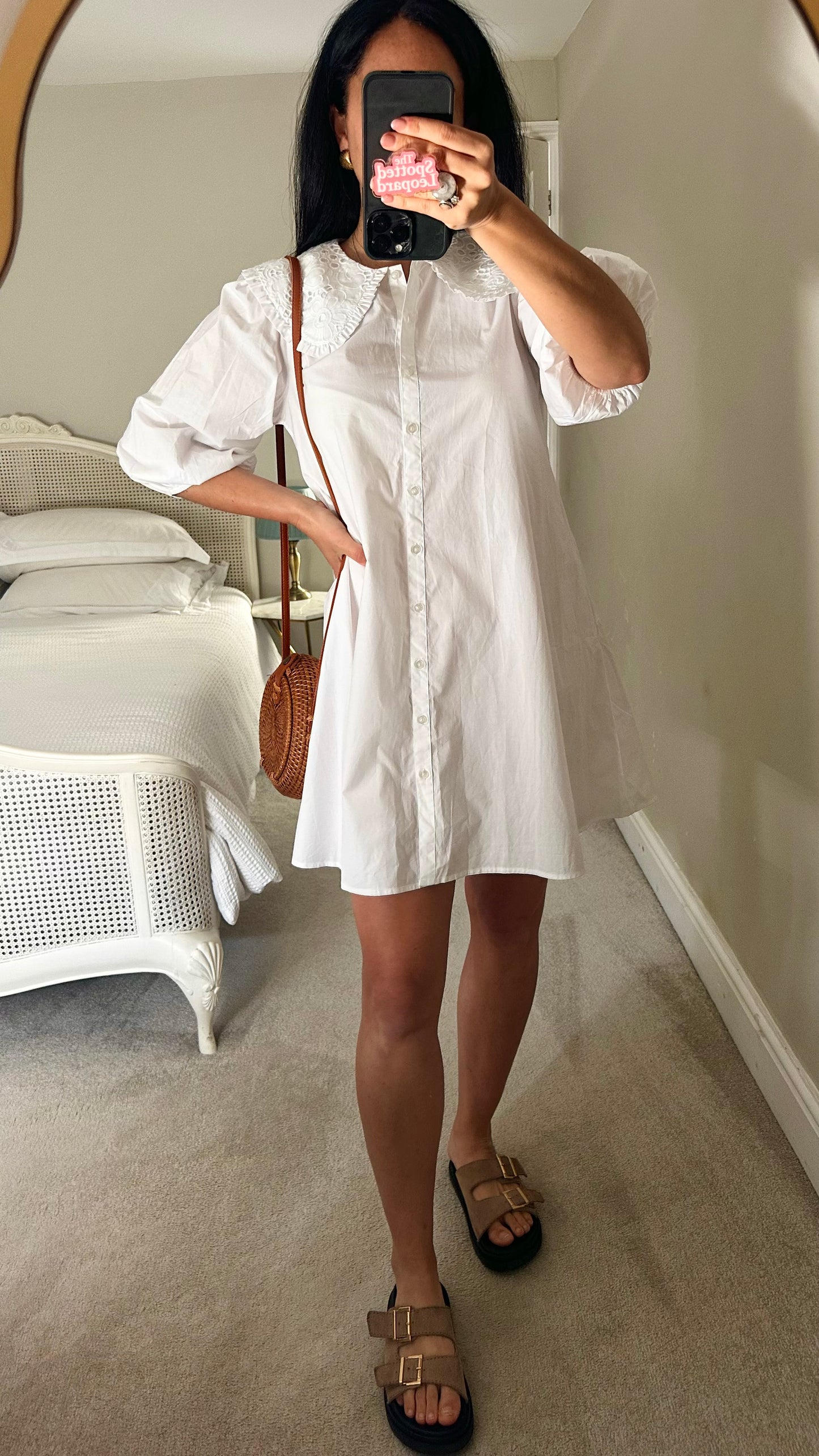 Nobody’s Child white cotton shirt mini dress small UK 10 vgc holiday