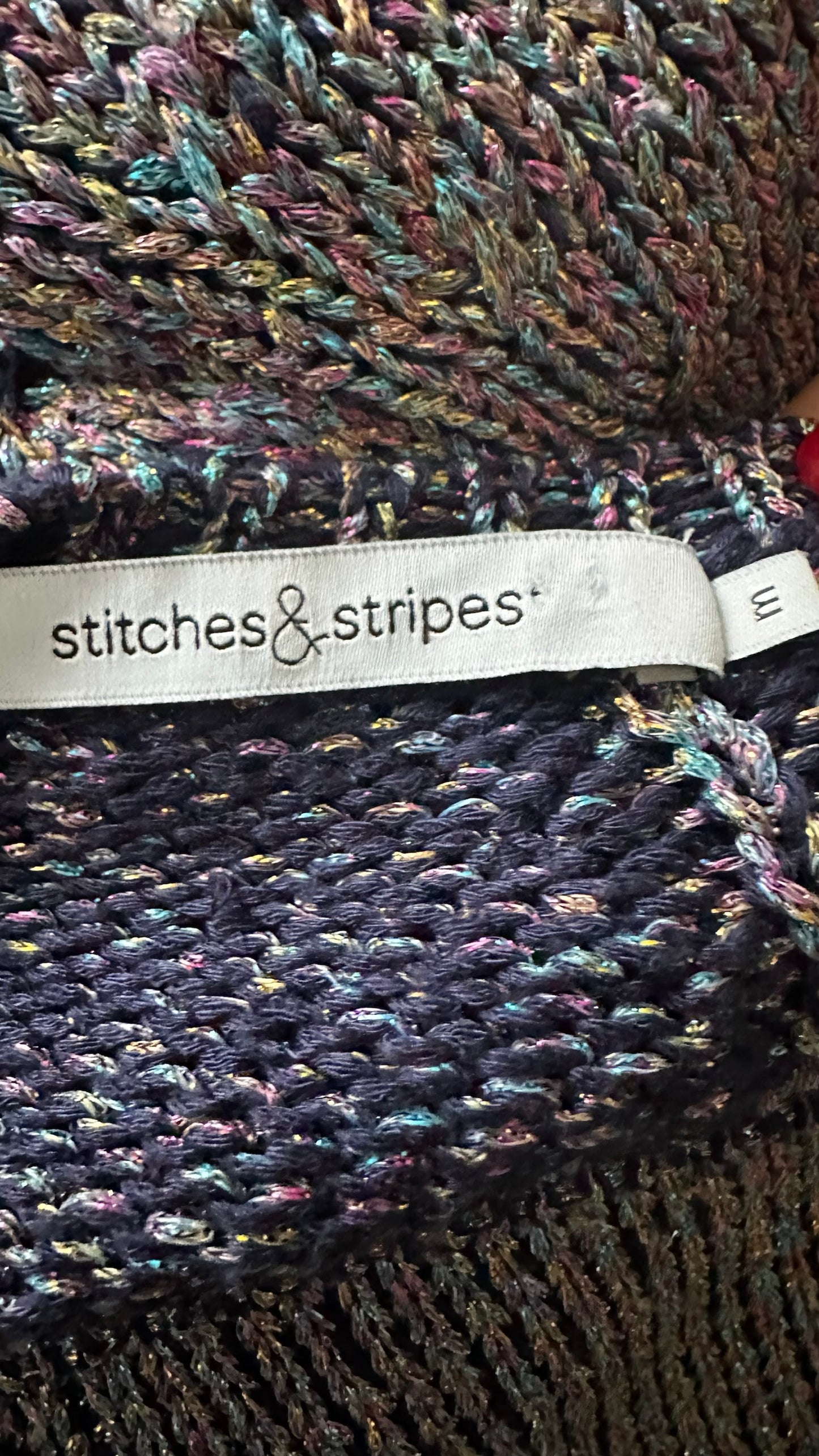 Stitches & Stripes @ Anthropologie lilac multi colour shimmer glitter jumper medium M UK 10 XMS25