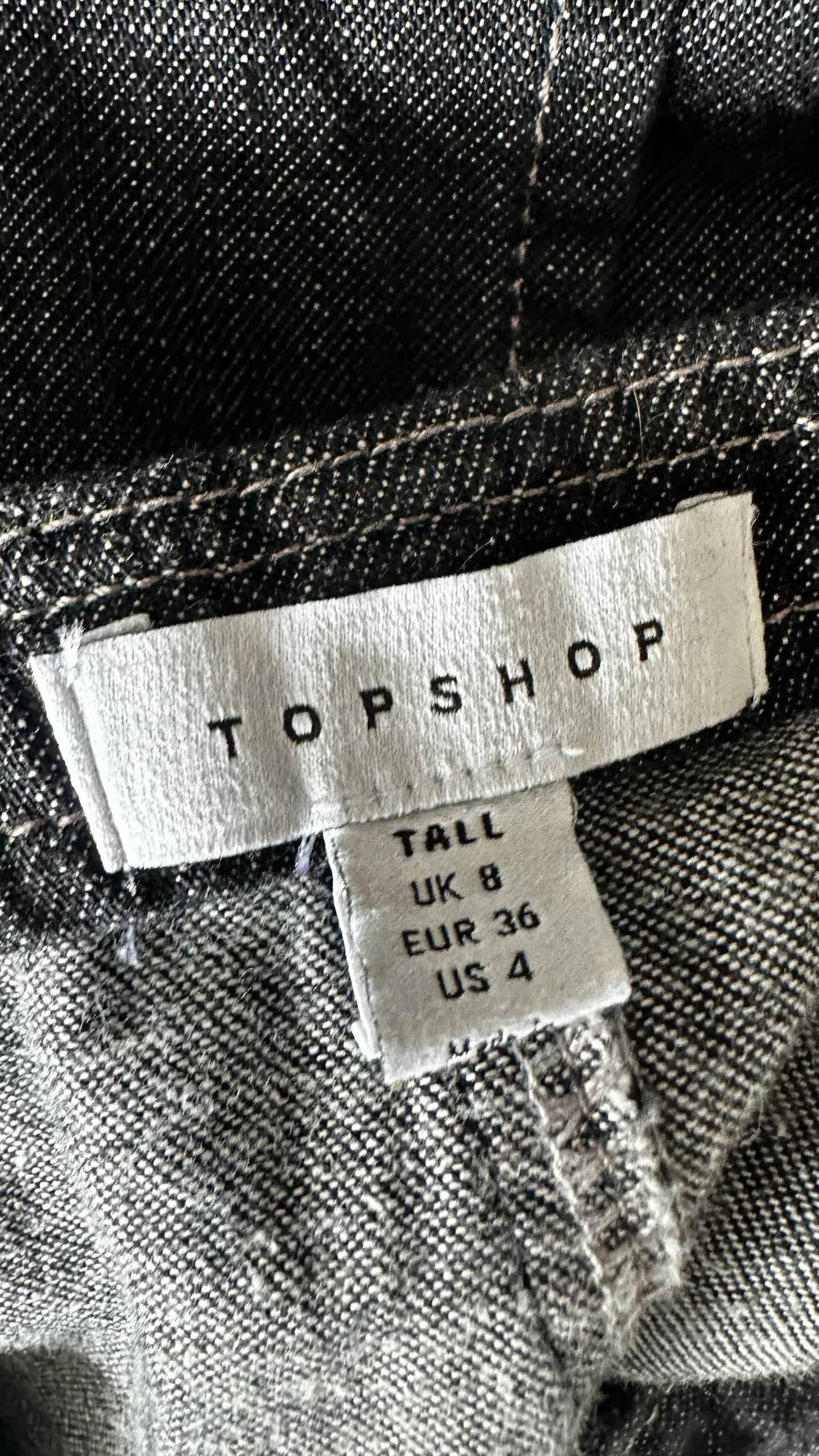 Topshop tall black maxi denim dress small UK 8 vgc