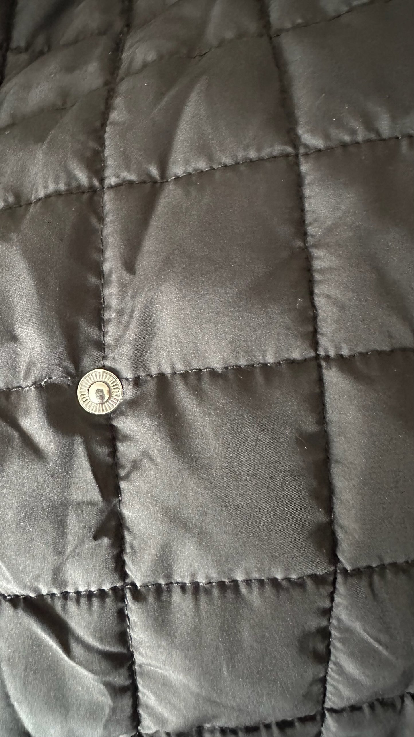 Nobody's child black square quilted long line puffer coat large UK 12-14 vgc w25