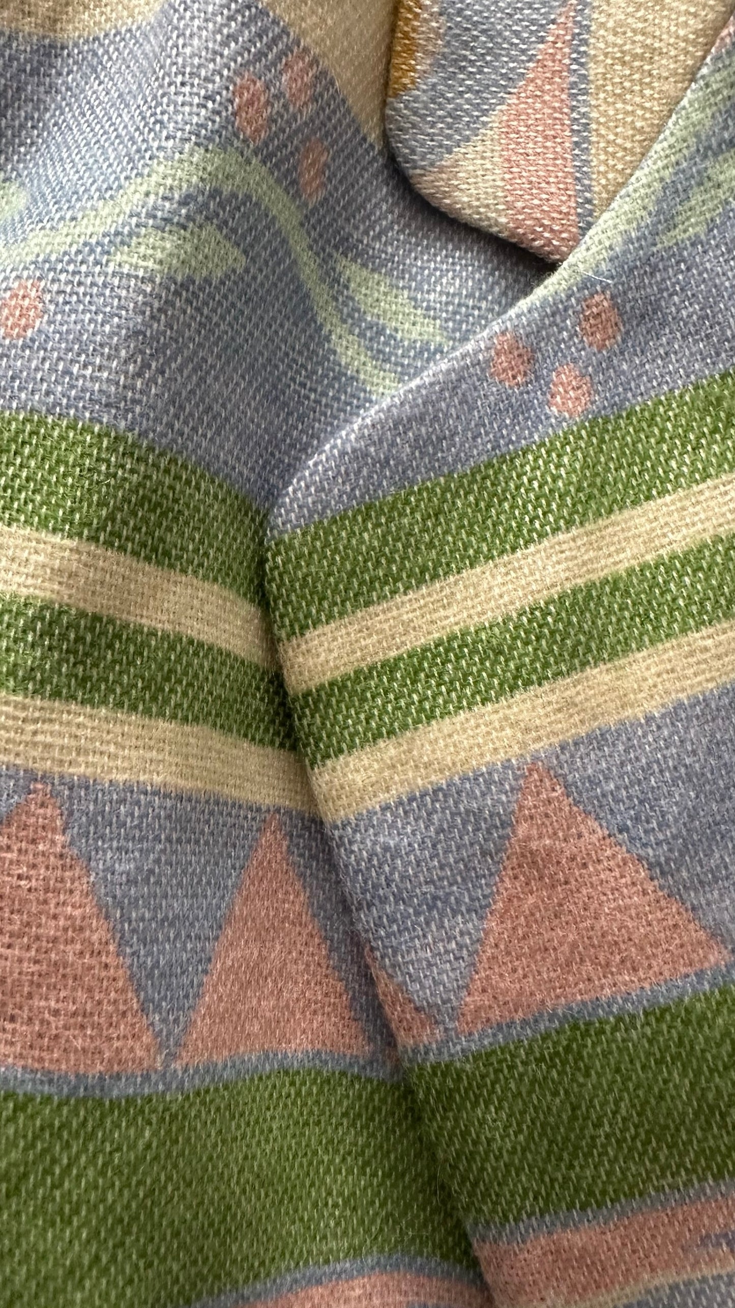 Blassport light blue cream pink Aztec print vintage blazer extra large XL UK 14 excellent used condition