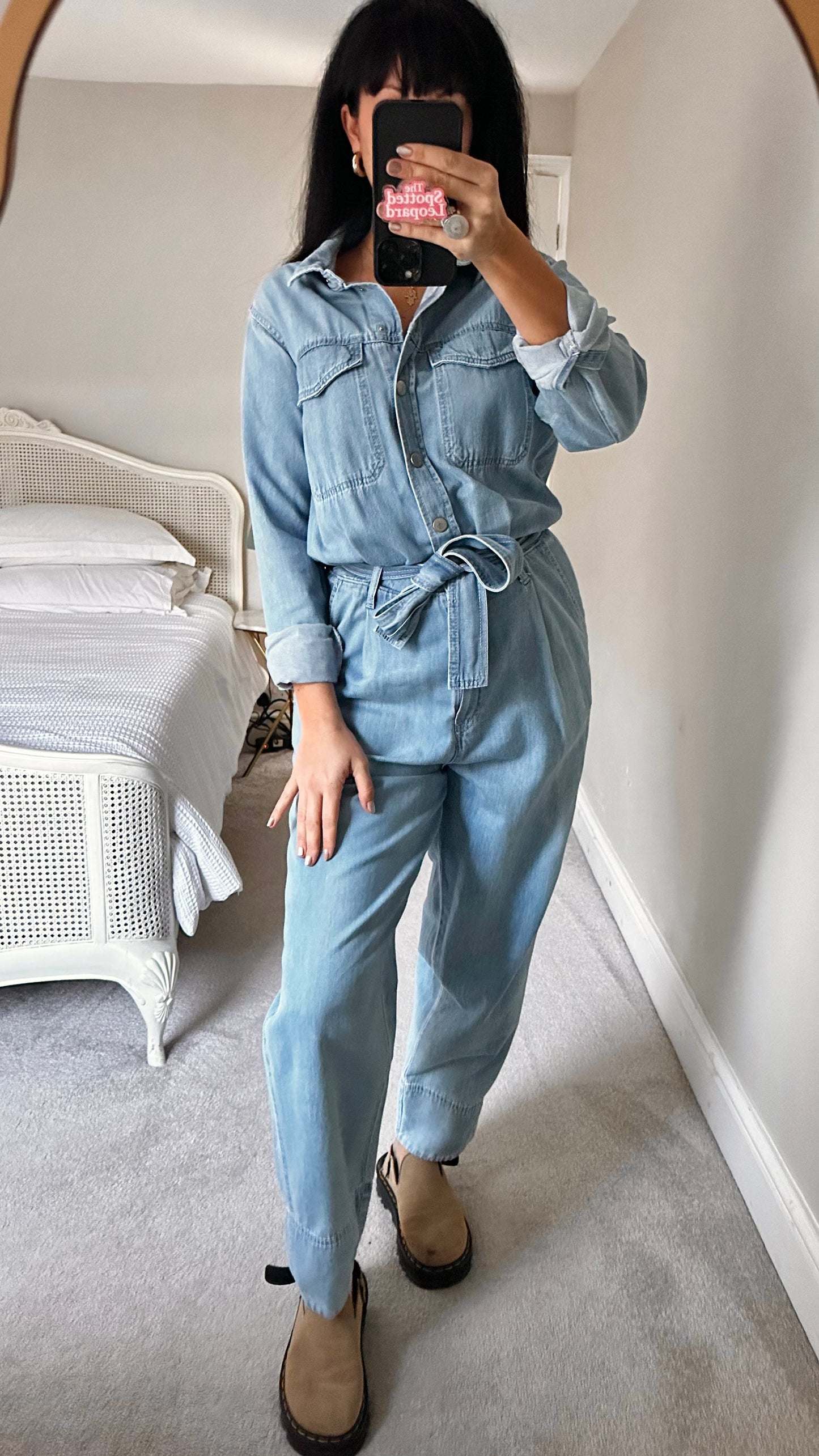 Second Female @ Anthropologie light blue denim jumpsuit playsuit medium UK 12-14 vgc