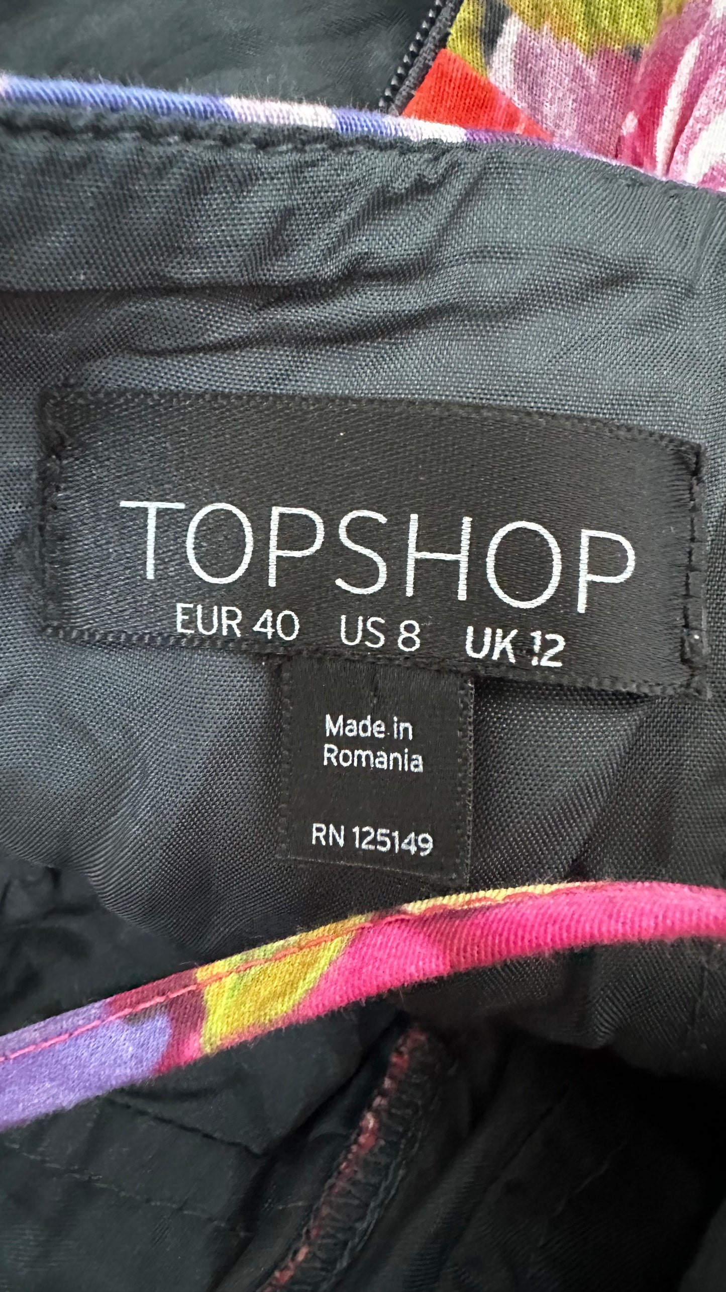 Topshop Vogue pink blue floral corset mini dress small UK 10 vgc event