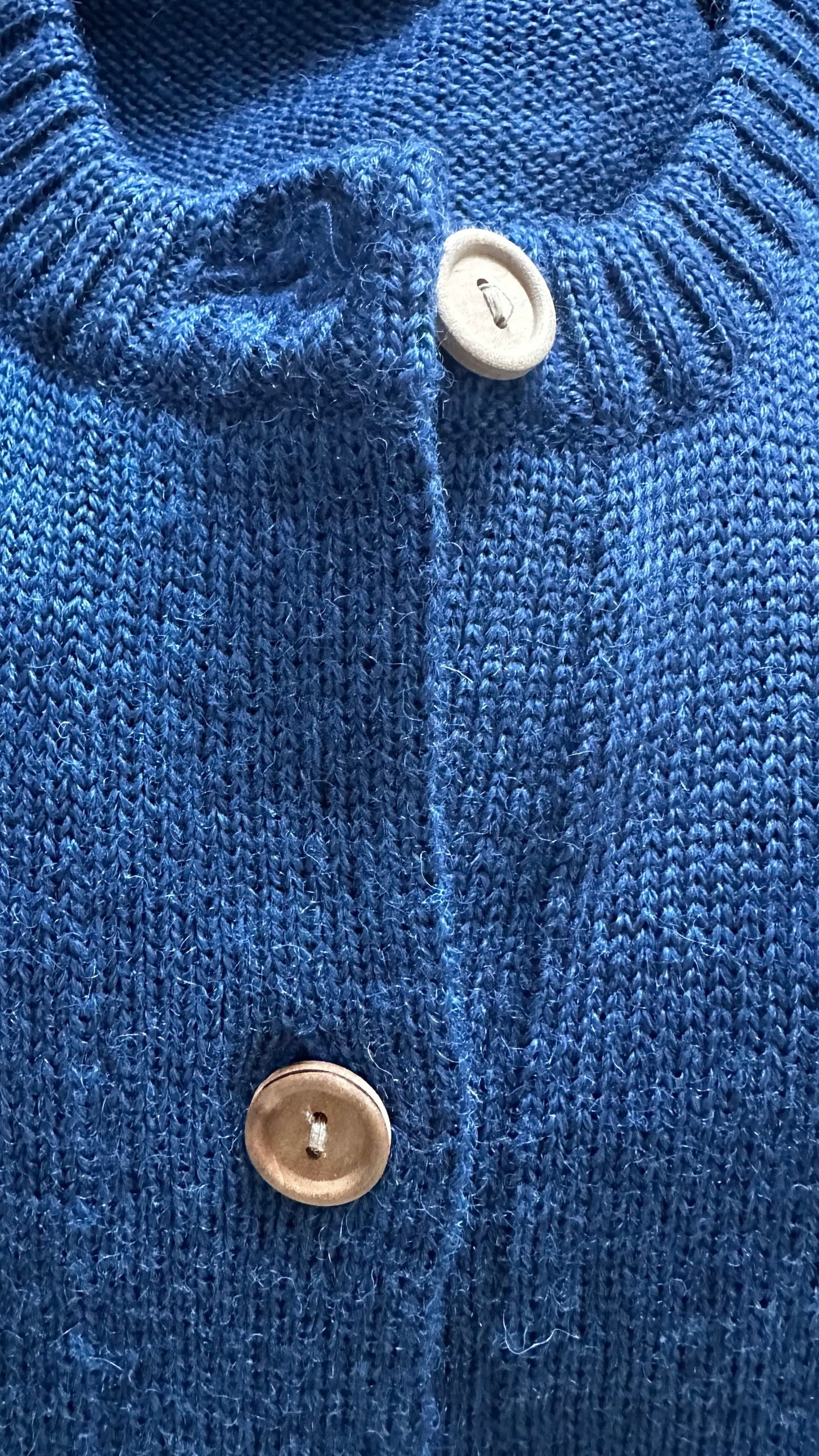 WoolOvers navy blue 100% wool knitted waistcoat vest small medium SM UK 8-10 excellent used condition