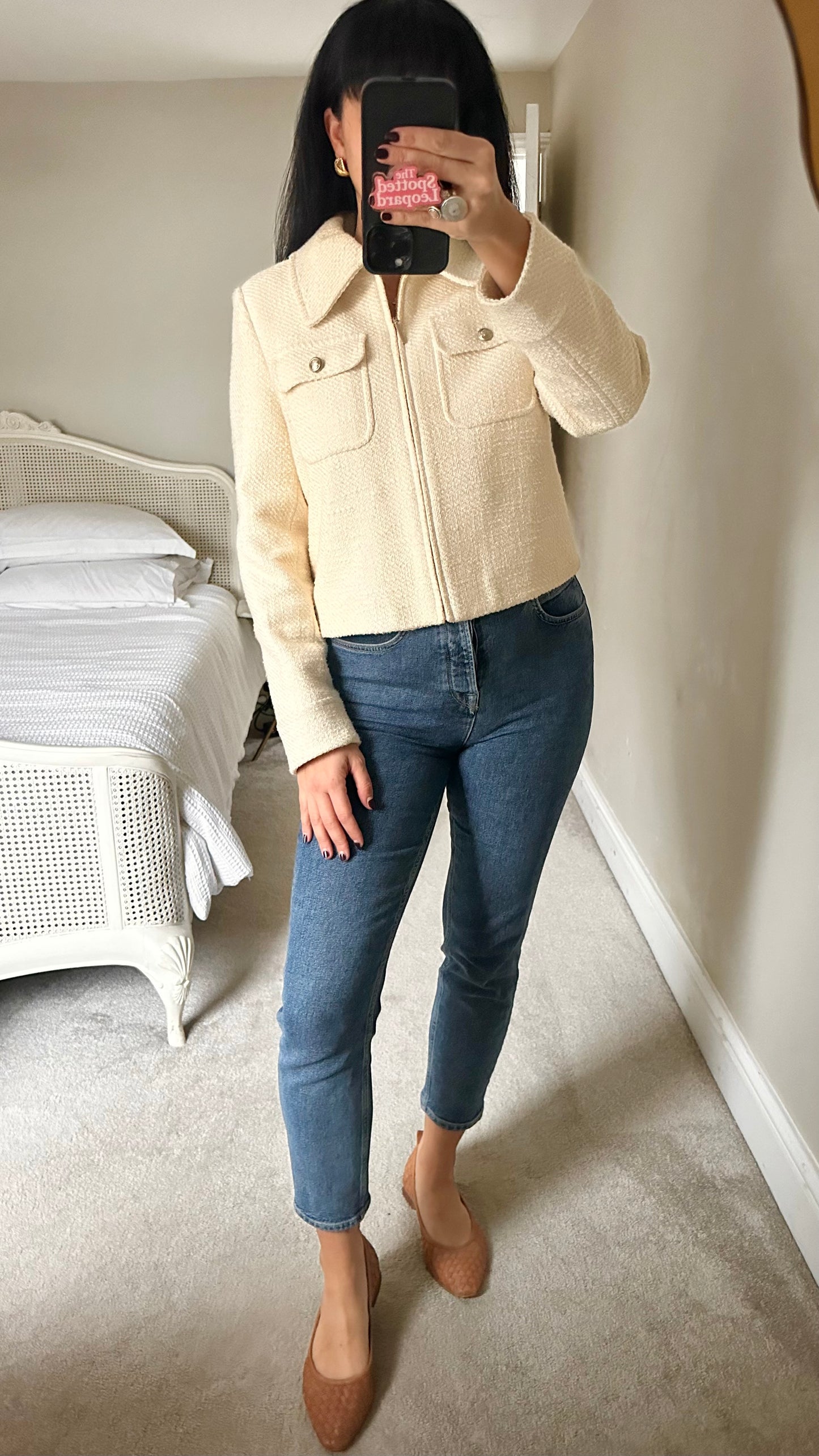 & other stories cream white tailored boxy jacket blazer medium UK 12 vgc