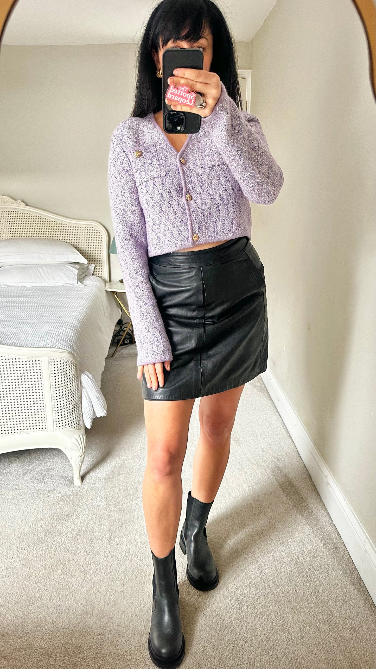 & other stories lilac knitted cardigan cropped small UK 8-10 vgc