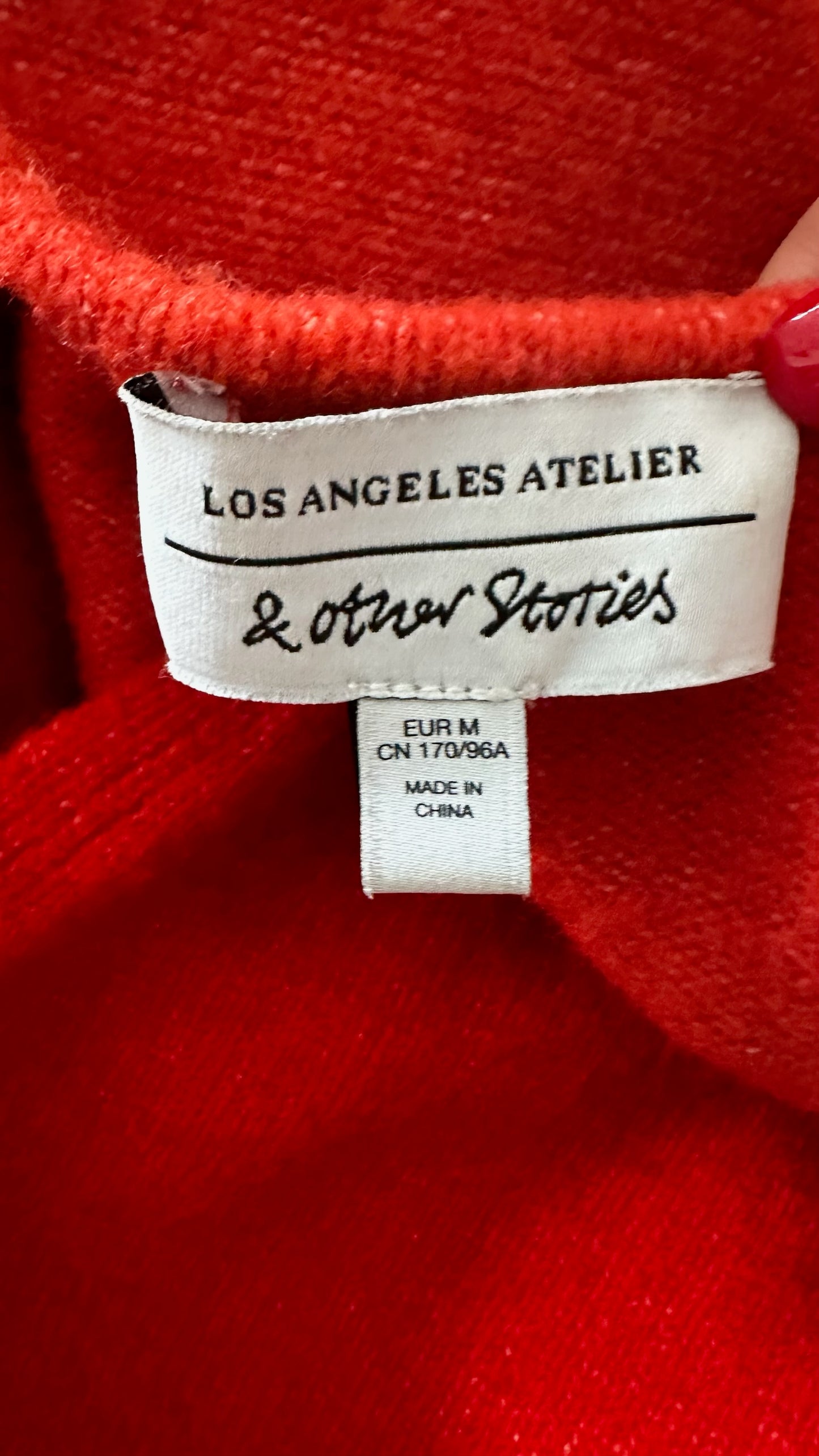 & other stories bright red wrap cardigan large UK 12-14 vgc