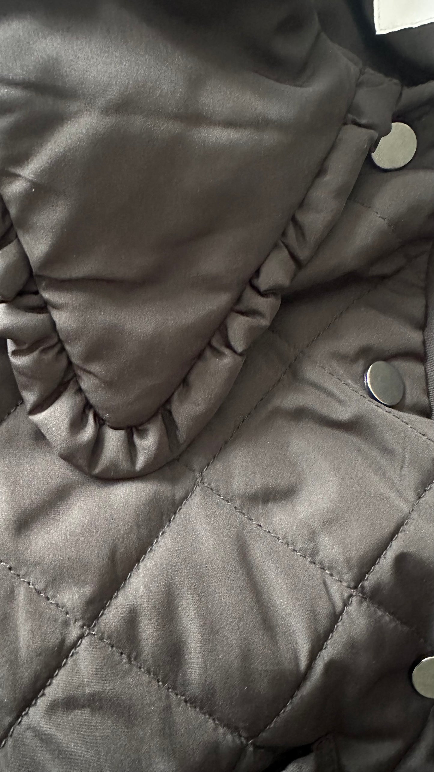 Vila black collared quilted jacket coat small UK 8 vgc