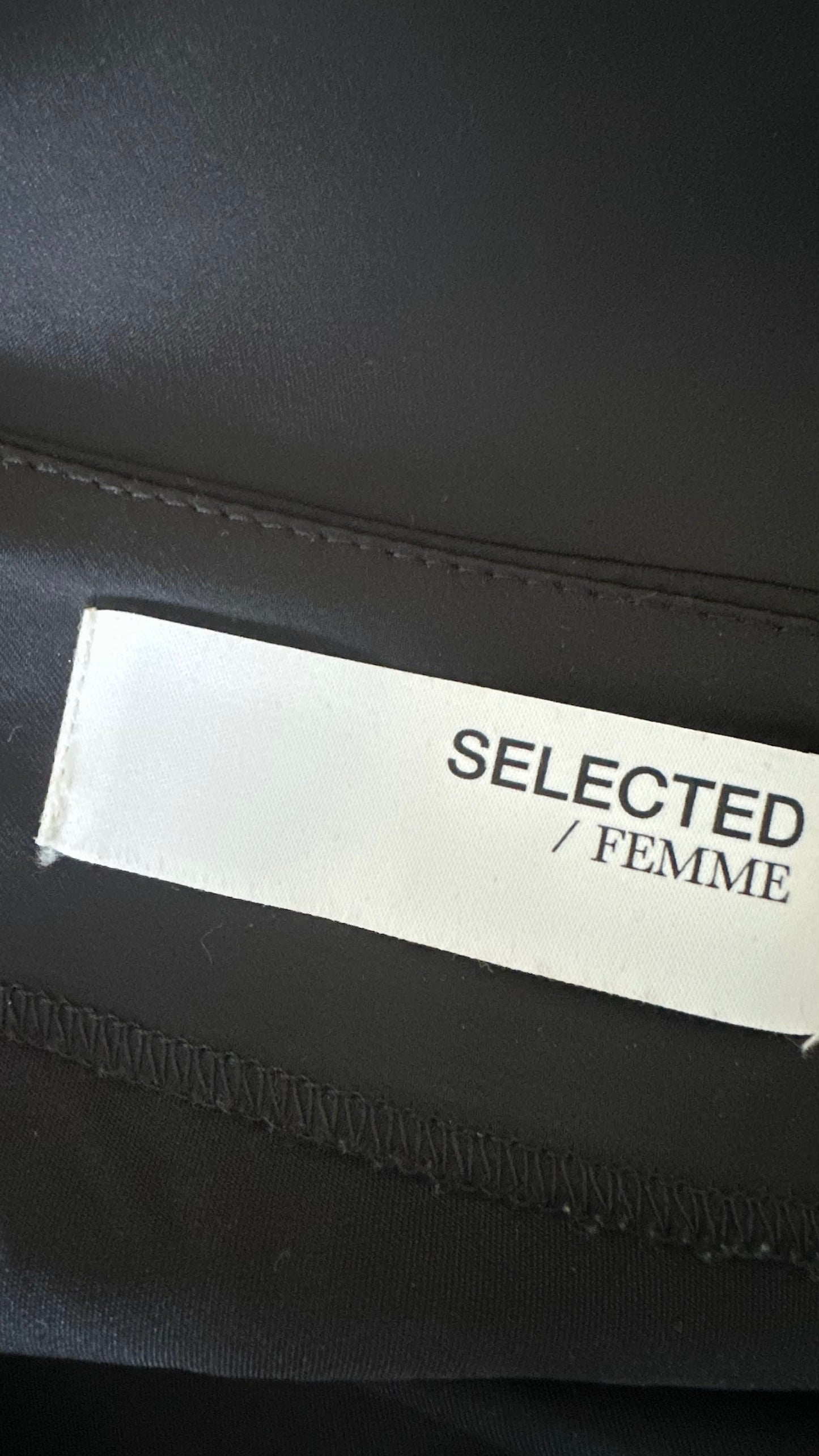 Selected femme @Anthropologie black satin midi skirt medium M UK 10-12 excellent used condition