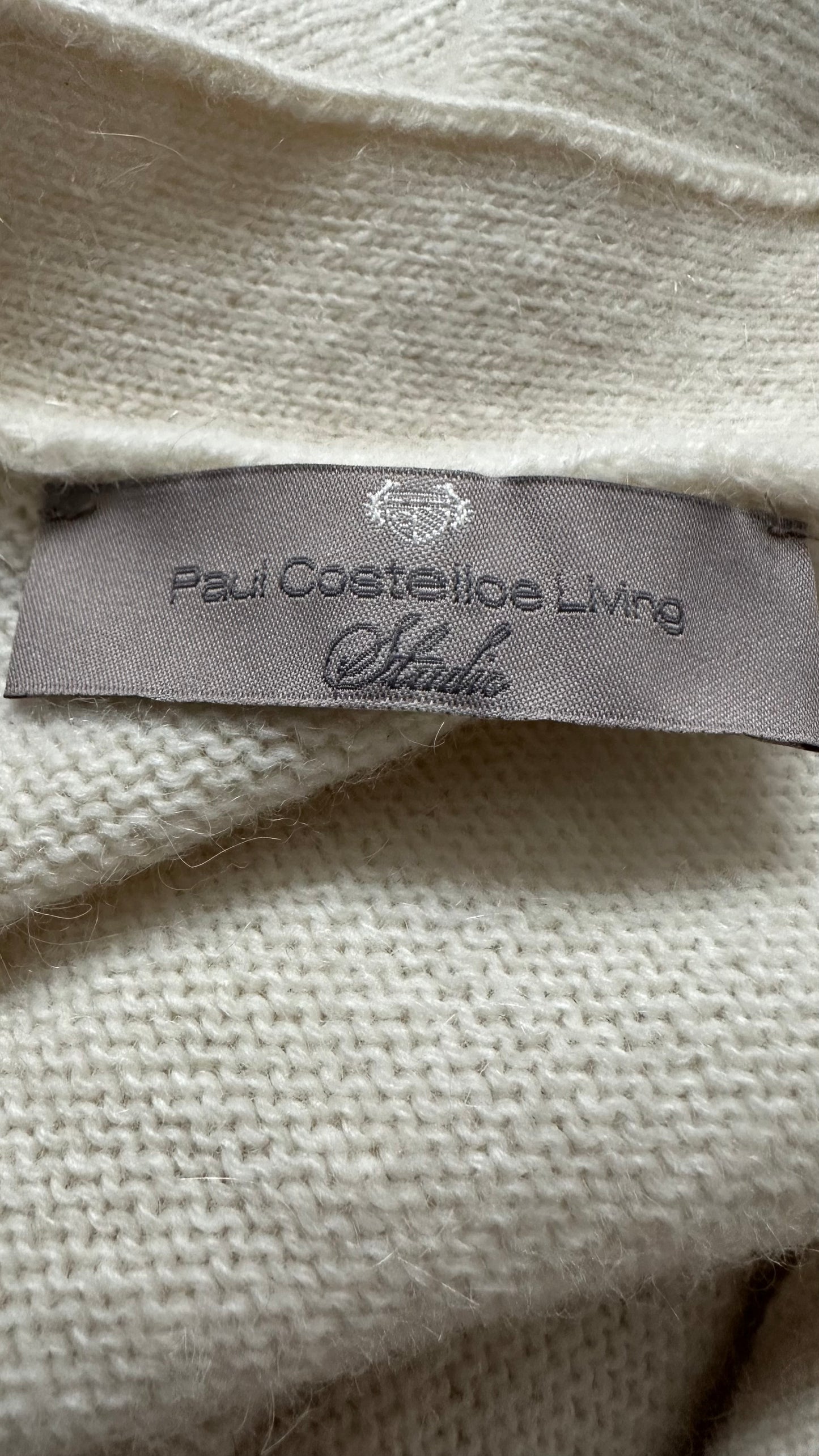 Paul Costelloe cream knitted cardigan jumper alpaca blend medium UK 10 vgc