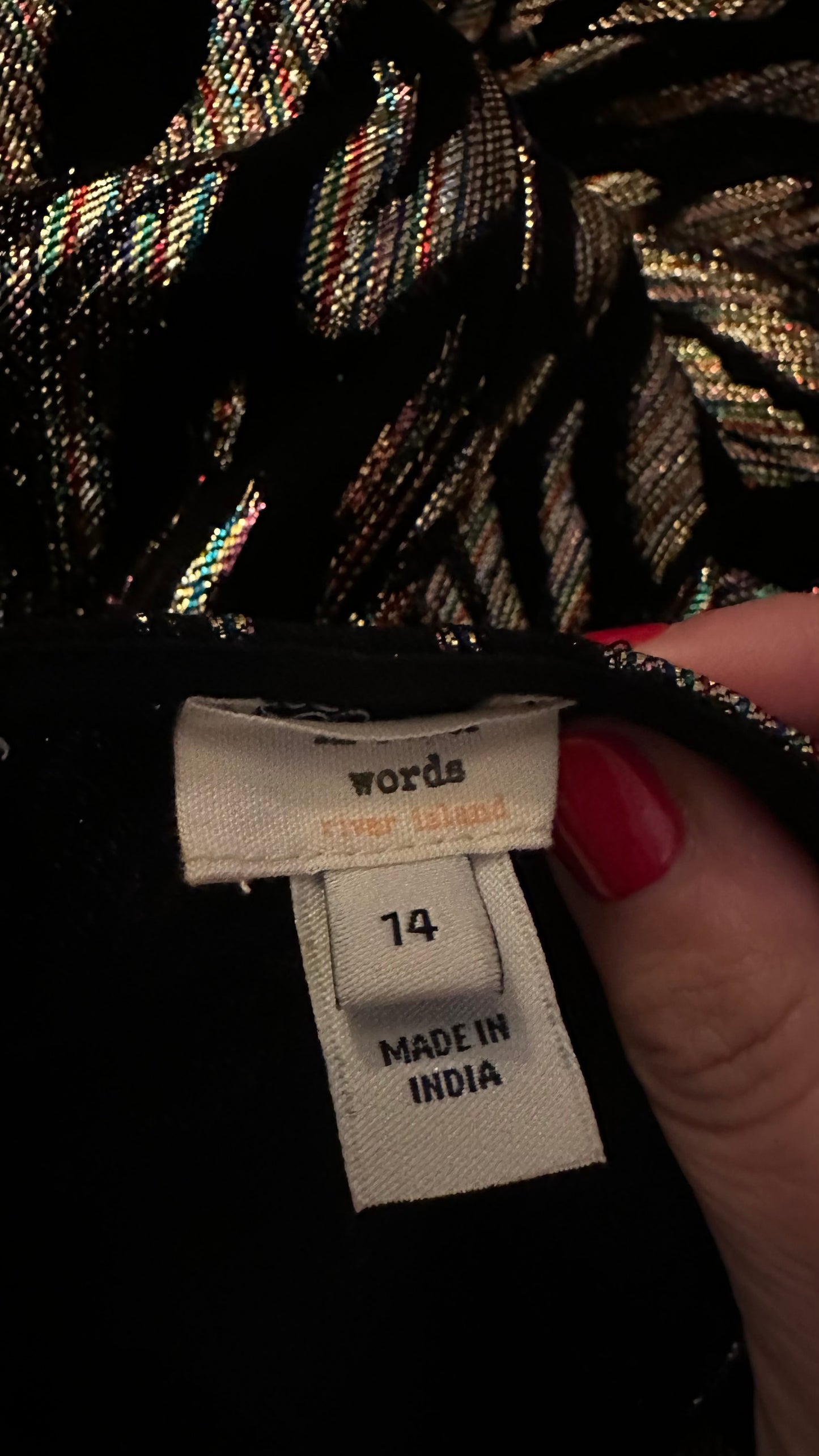 River Island black gold event maxi long dress medium UK 14 vgc