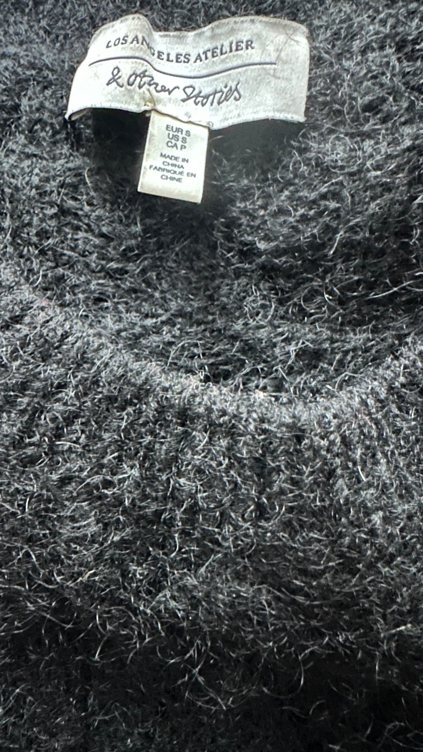 & other stories black alpaca blend knitted jumper small medium UK 8-10 vgc