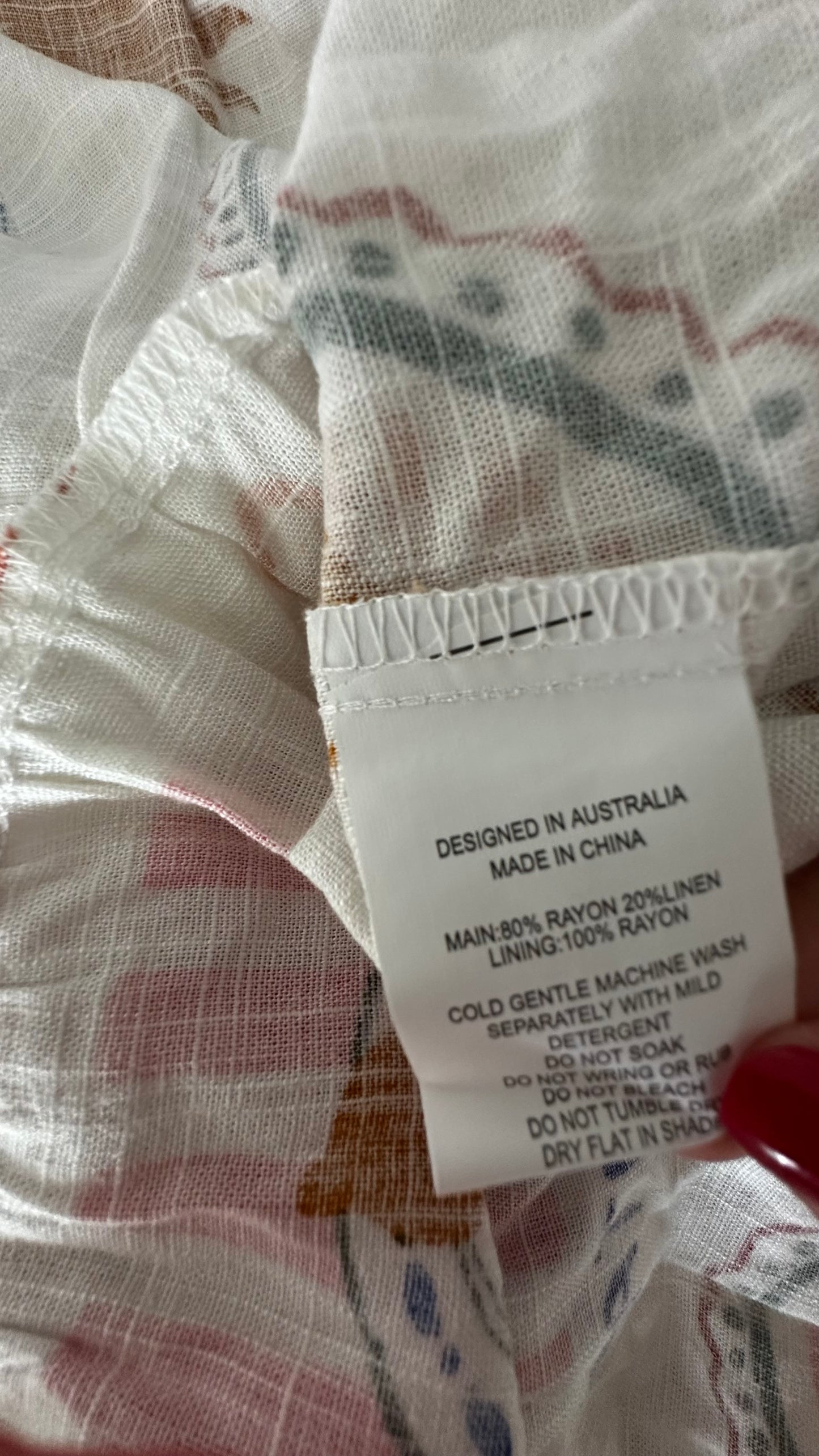 Label of Love white linen maxi dress midi holiday small UK 8-10 Italian fish print