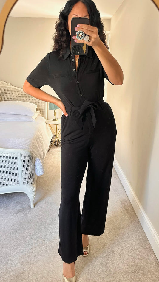 &Other stories black tie waist jumpsuit small S UK 8 vgc