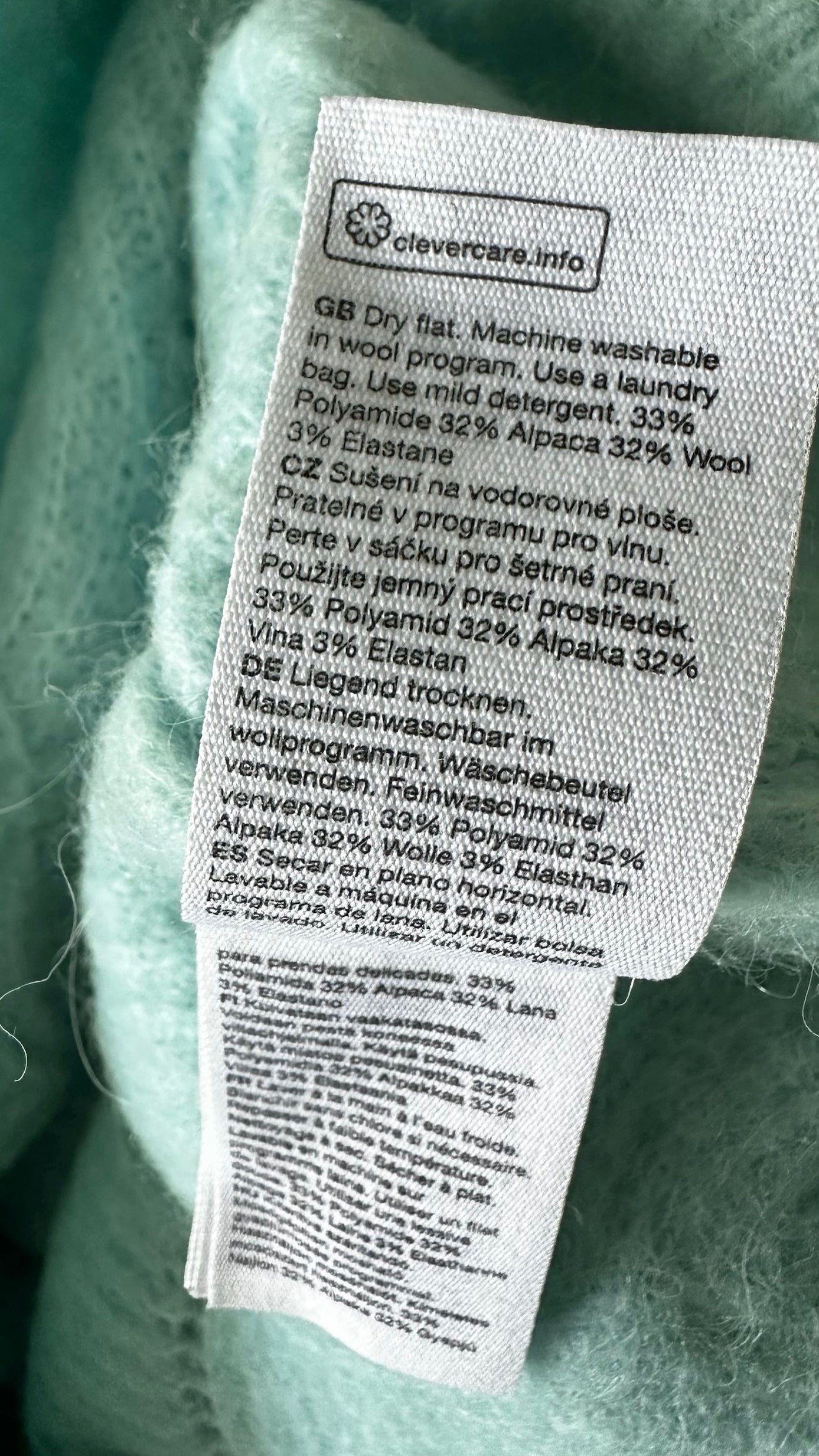 &Other stories turquoise blue knitted alpaca wool blend jumper small S UK 8-10 excellent used condition