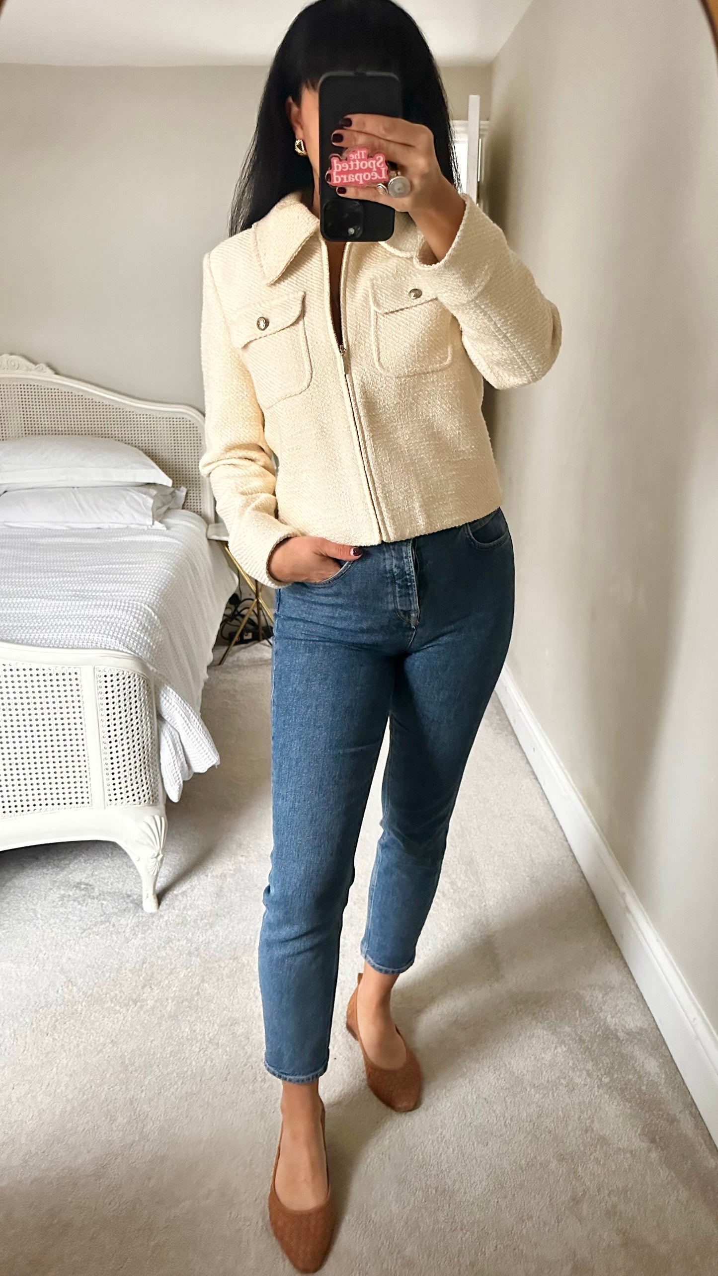 & other stories cream white tailored boxy jacket blazer medium UK 12 vgc