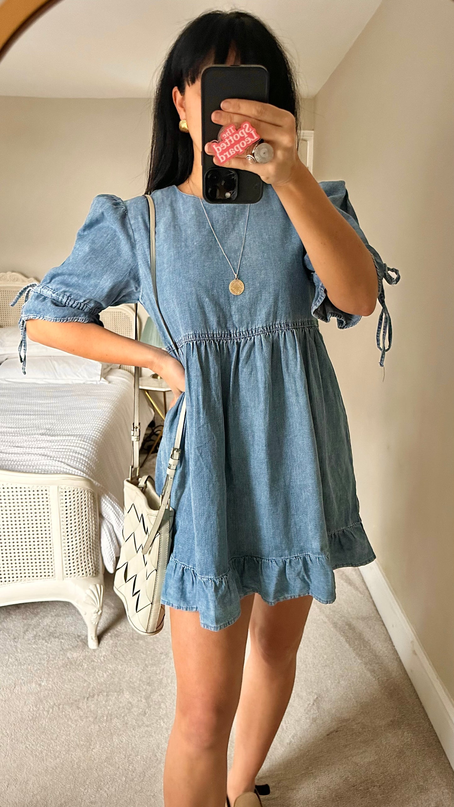 & other stories light blue denim mini casual dress small UK 10-12 vgc