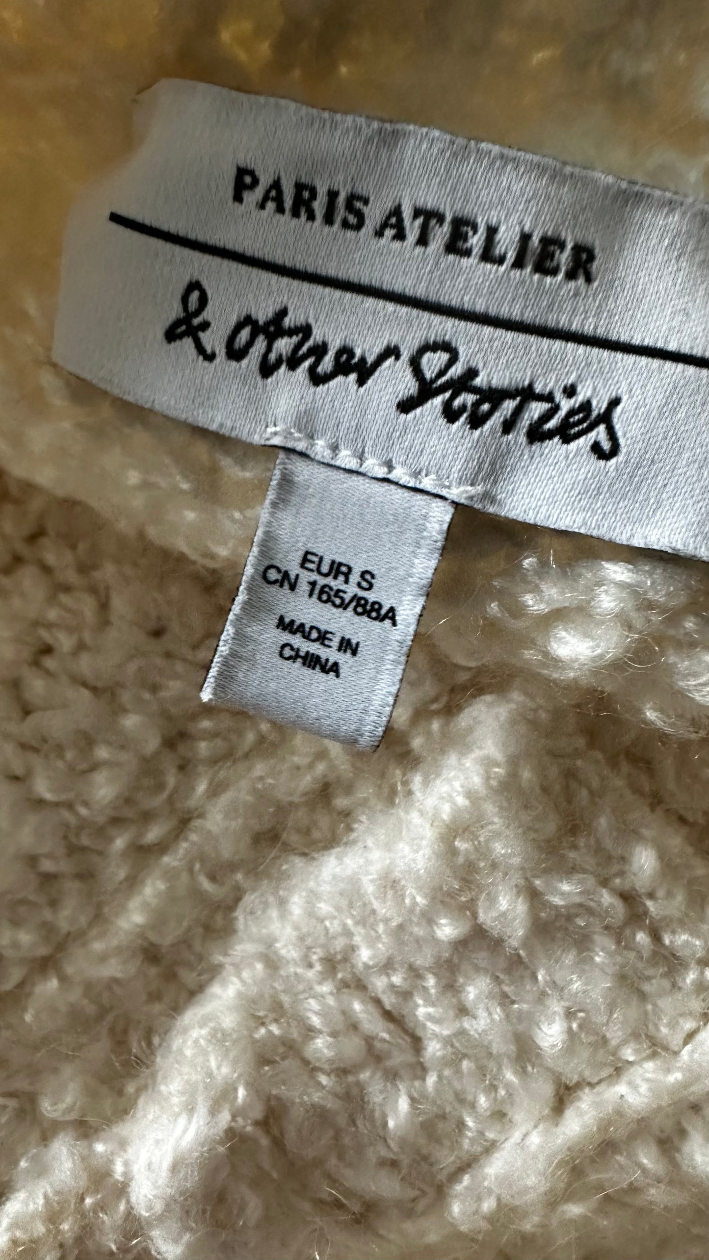 & other stories cream white wool blend knitted cardigan jumper small UK 8 vgc