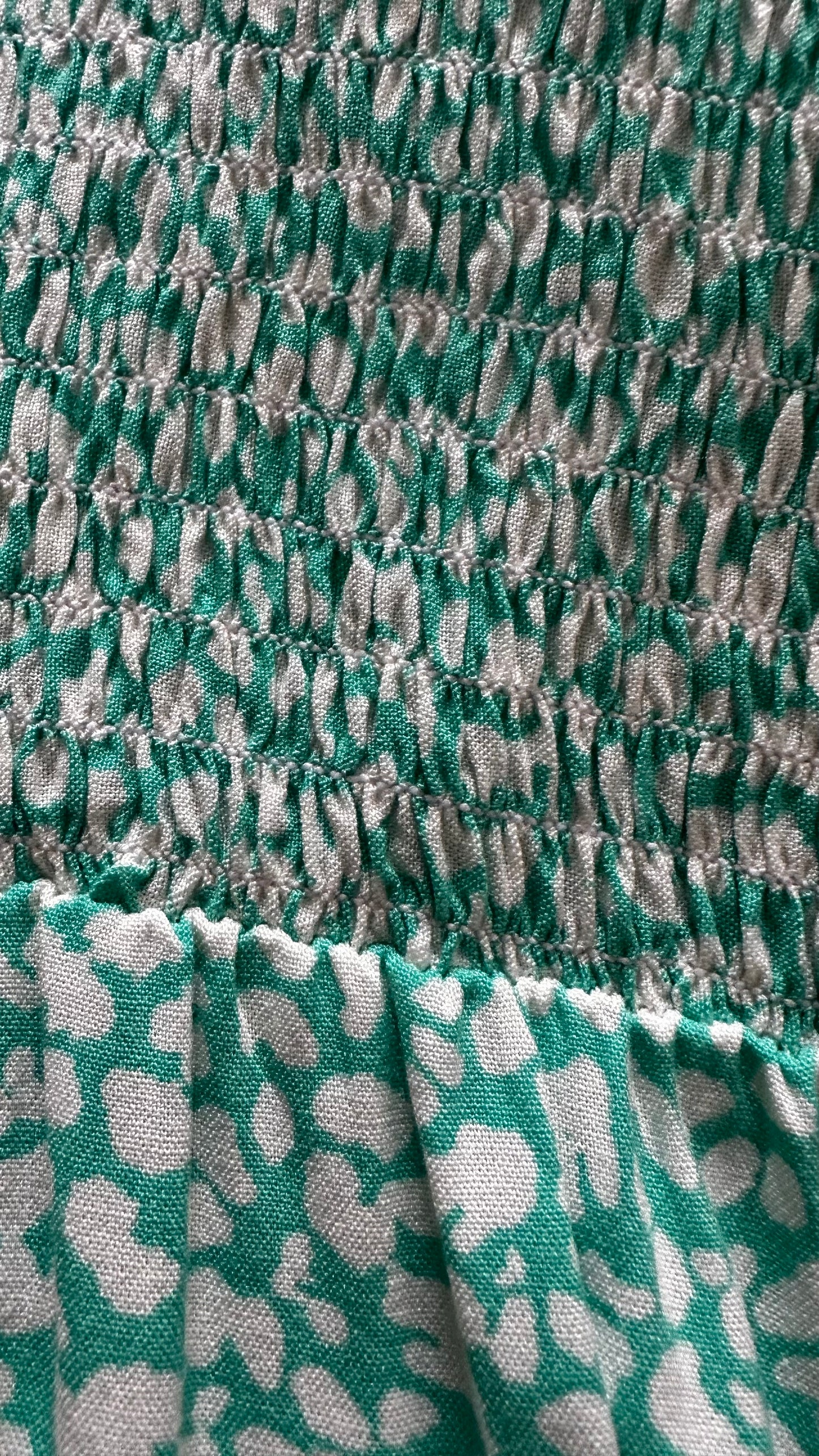 Nobody’s Child mint green white polka dot midi long dress small medium UK 10 14