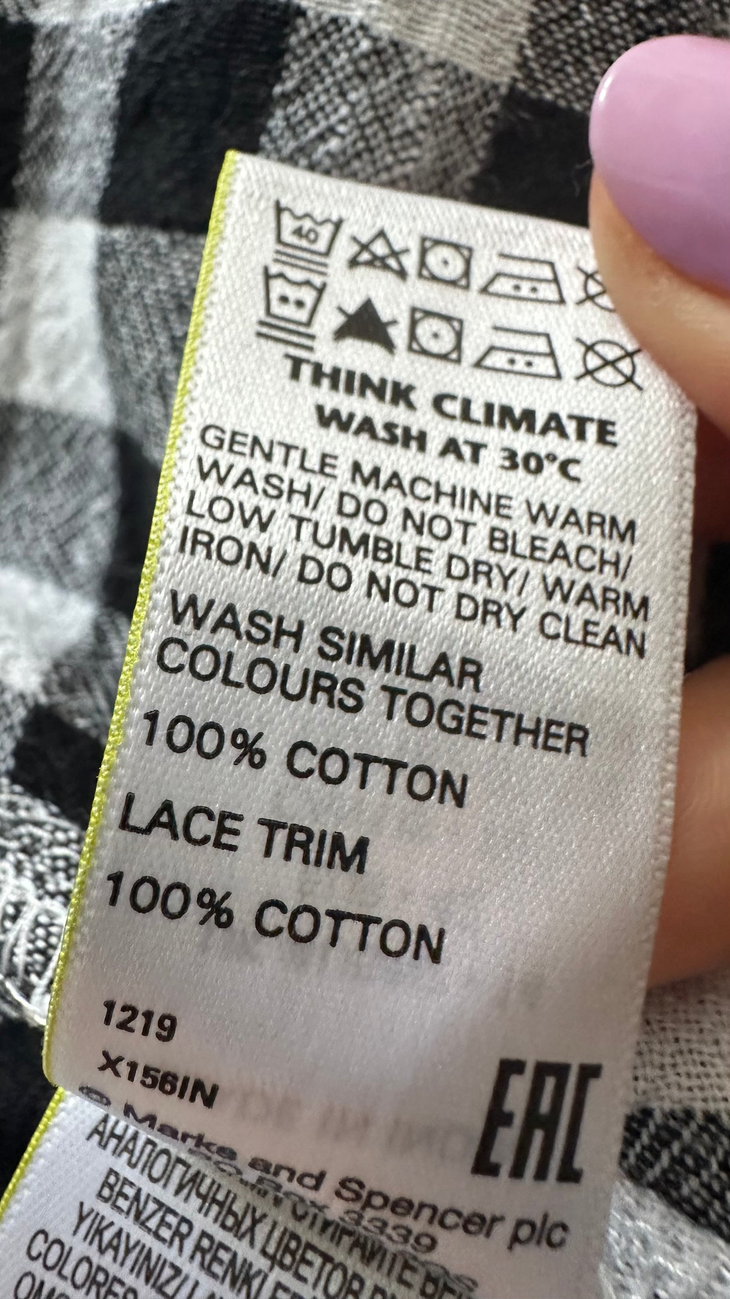 Marks & Spencer M&S black white gingham check button up midi long holiday dress small UK 8-10