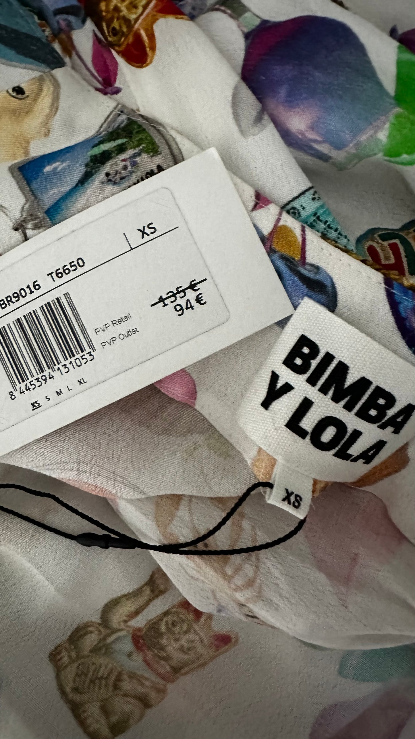 Bimba Y Lola white kitsch fan shell print lucky cat small event dress UK 8 new bnwt