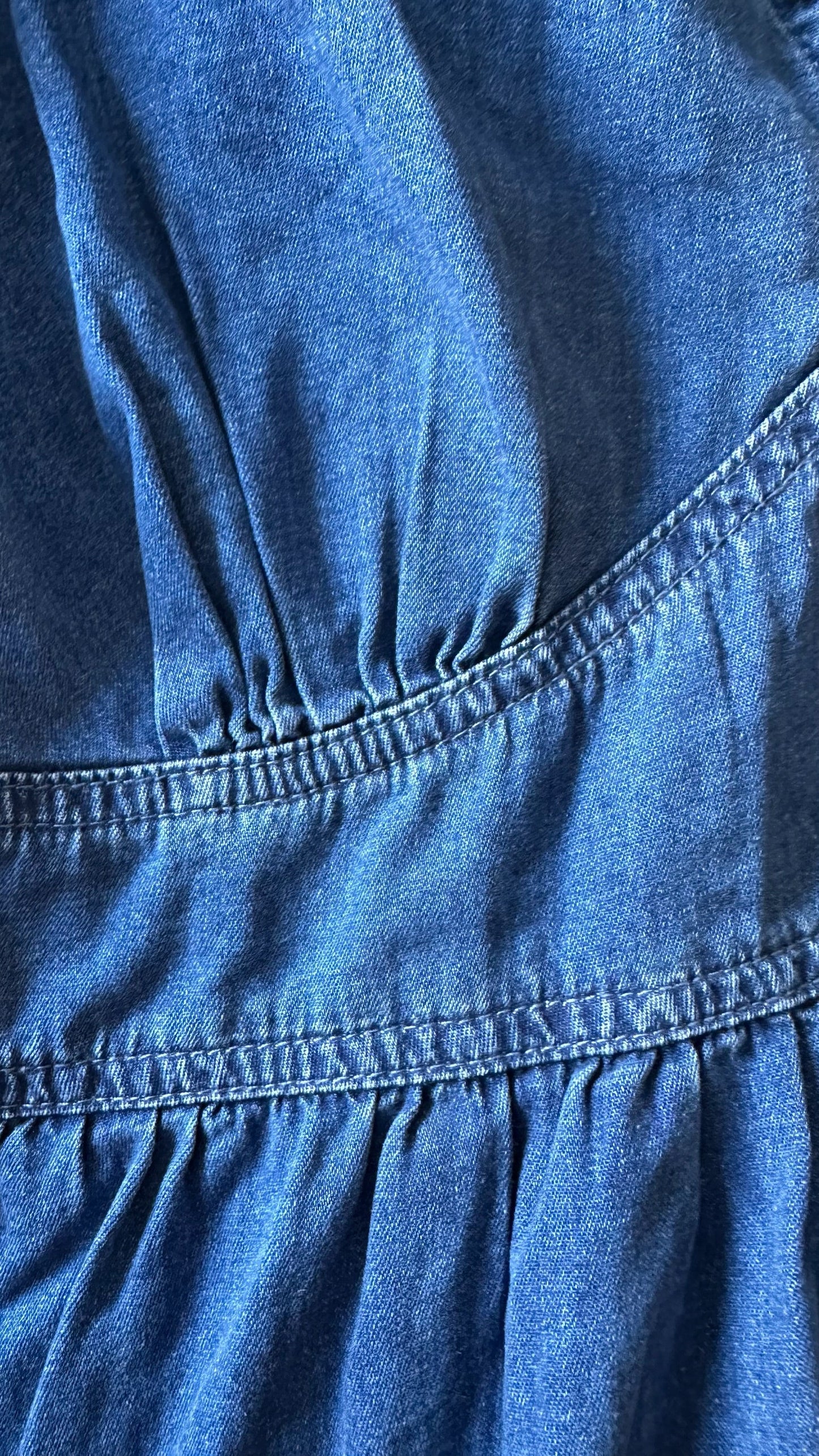 Nobodys Child navy blue denim jeans tie front midi dress UK 12 new bnwt