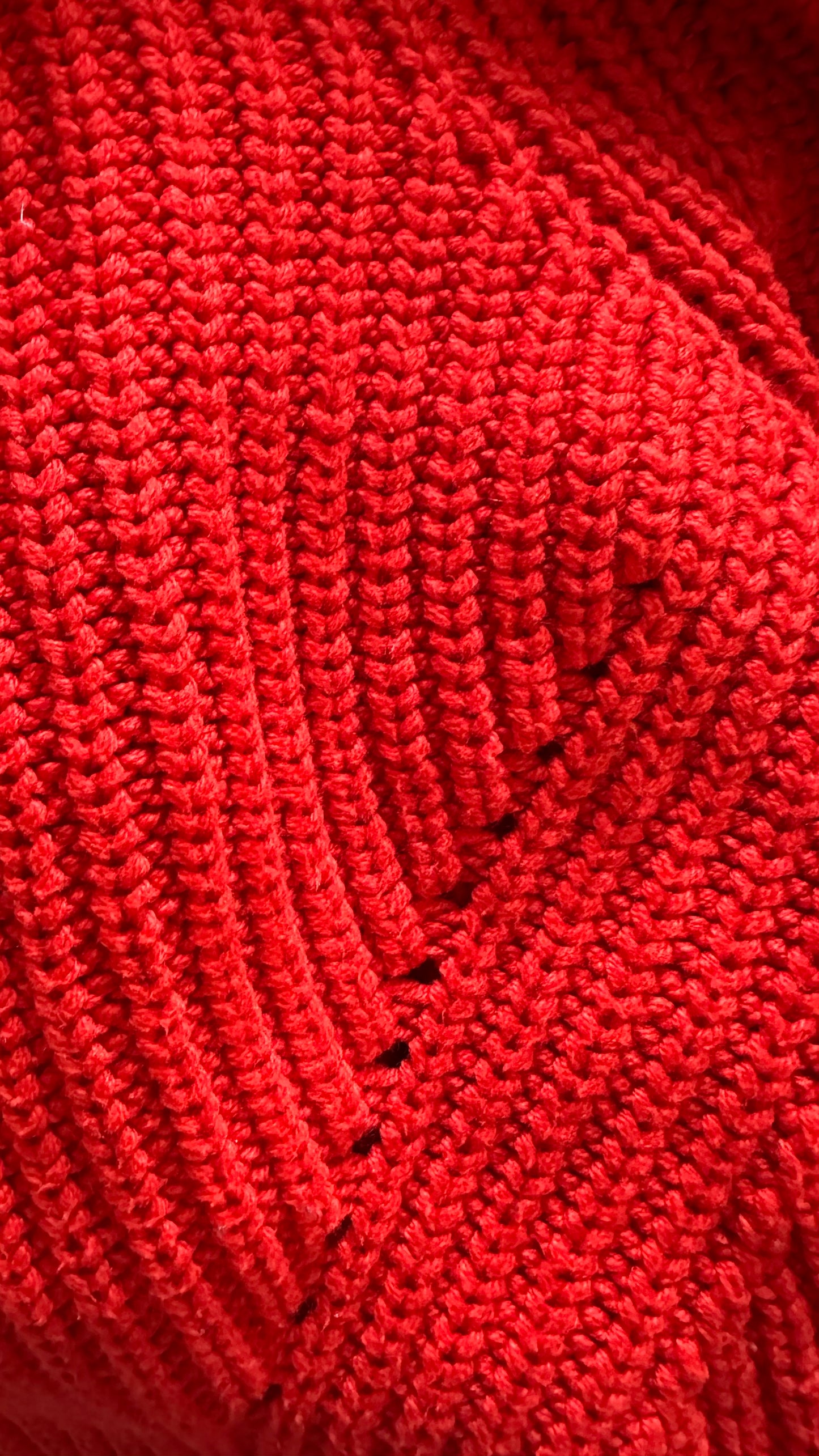 YAS bright red chunky knitted jumper large UK 12-14 vgc