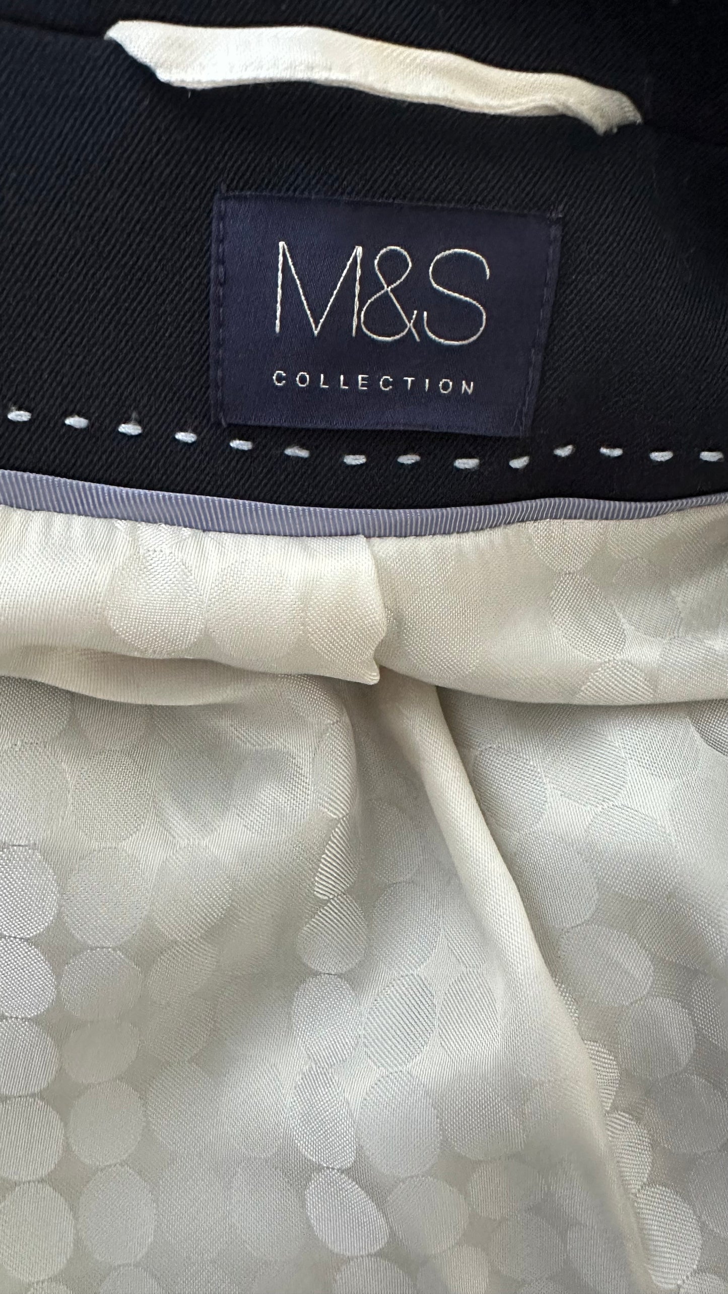 Marks and Spencer navy blue blazer jacket medium large UK 10-12 vgc