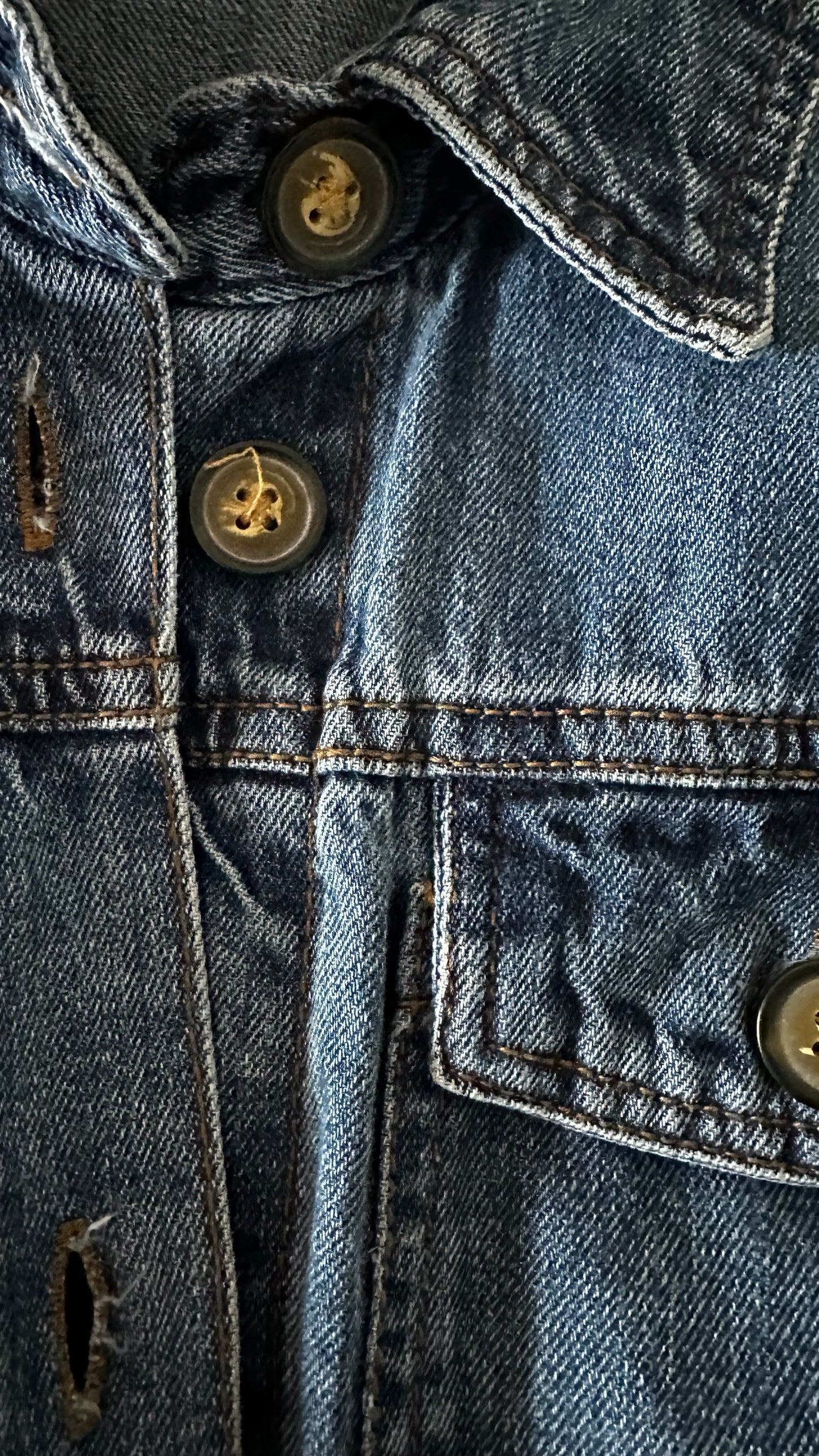 Pep & co tiered denim button up casual dress large UK 14 vgc