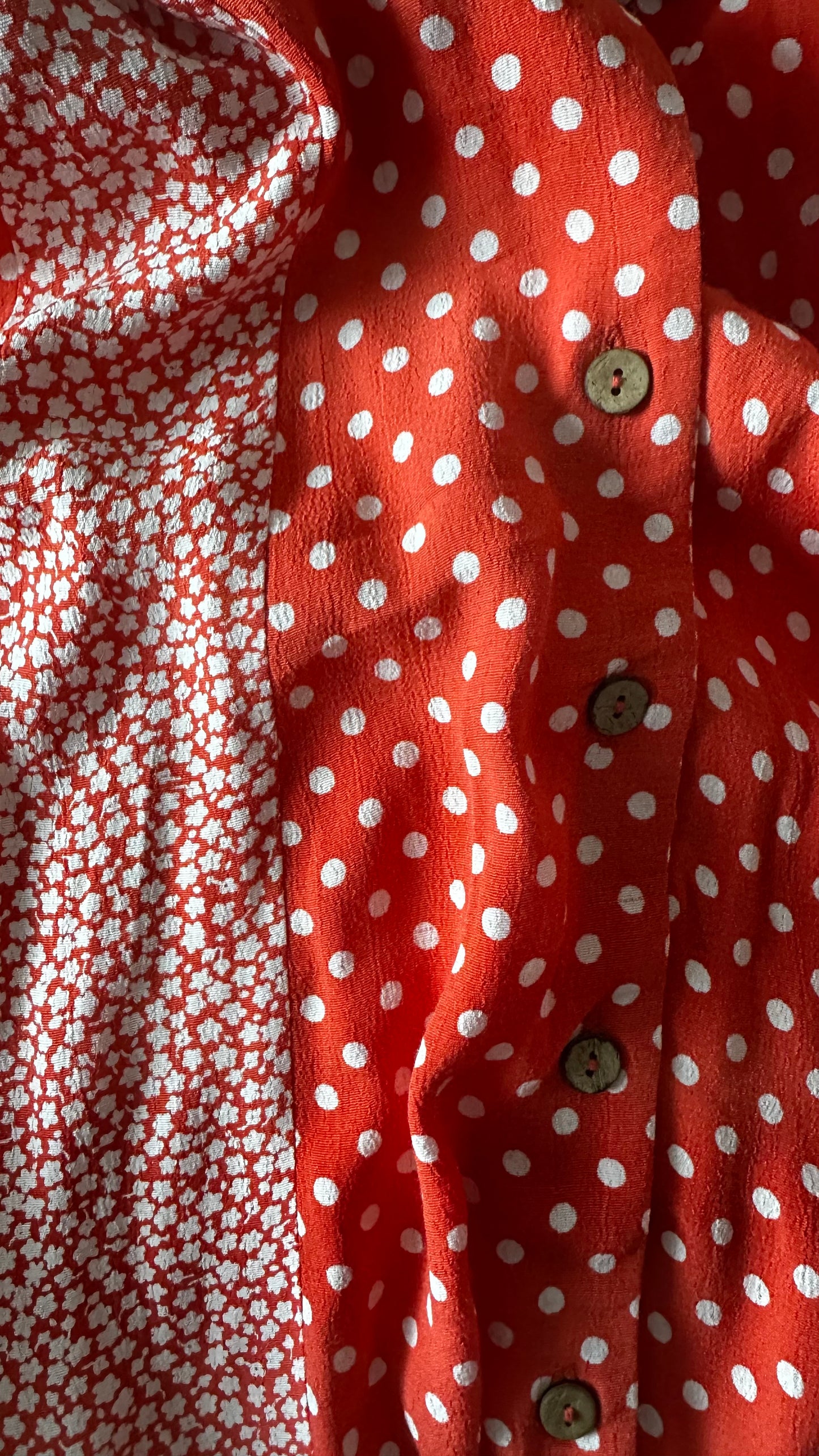 YAS Coral Orange Red cream daisy midi long dress small UK 8-10 new bnwt