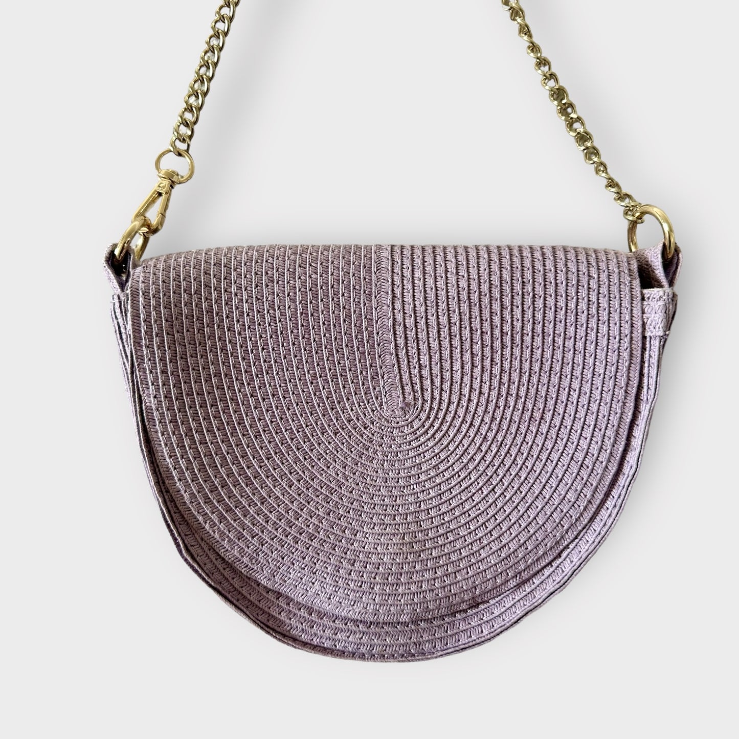 & other stories lilac raffia small half moon handbag holidays satchel vgc