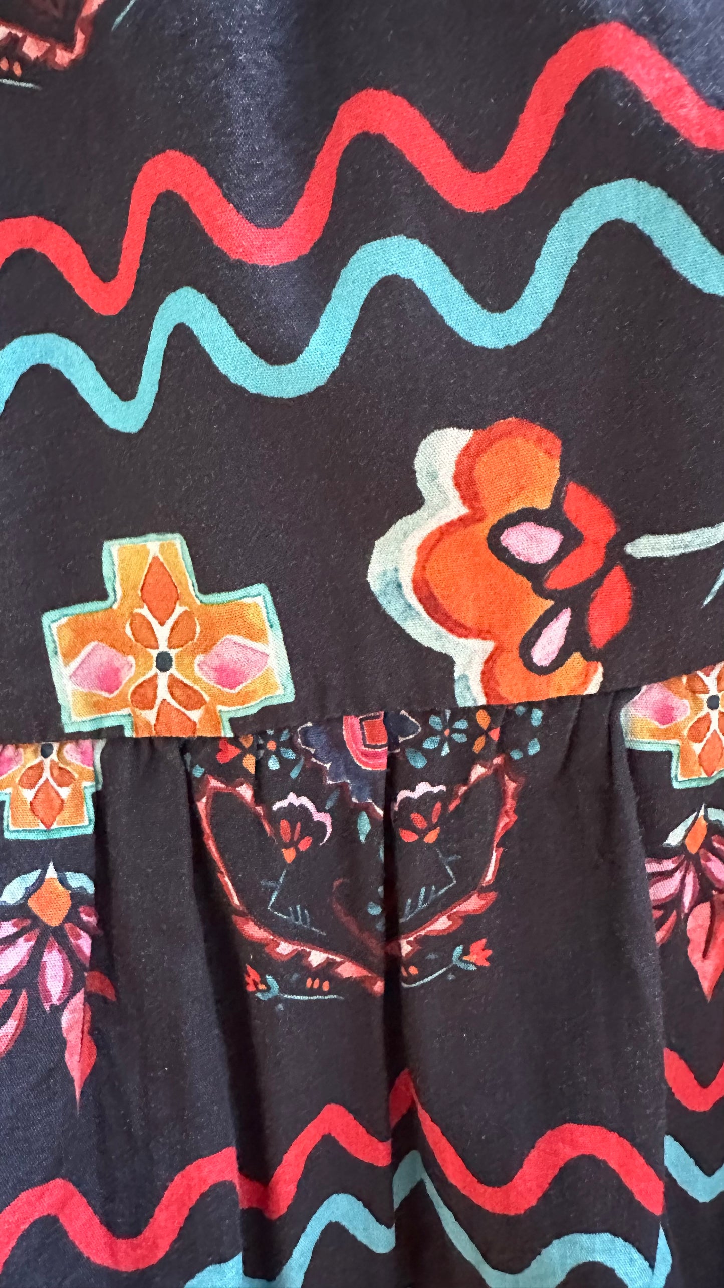 Never Fully Dressed black orange wrap midi long dress large UK 12 vgc