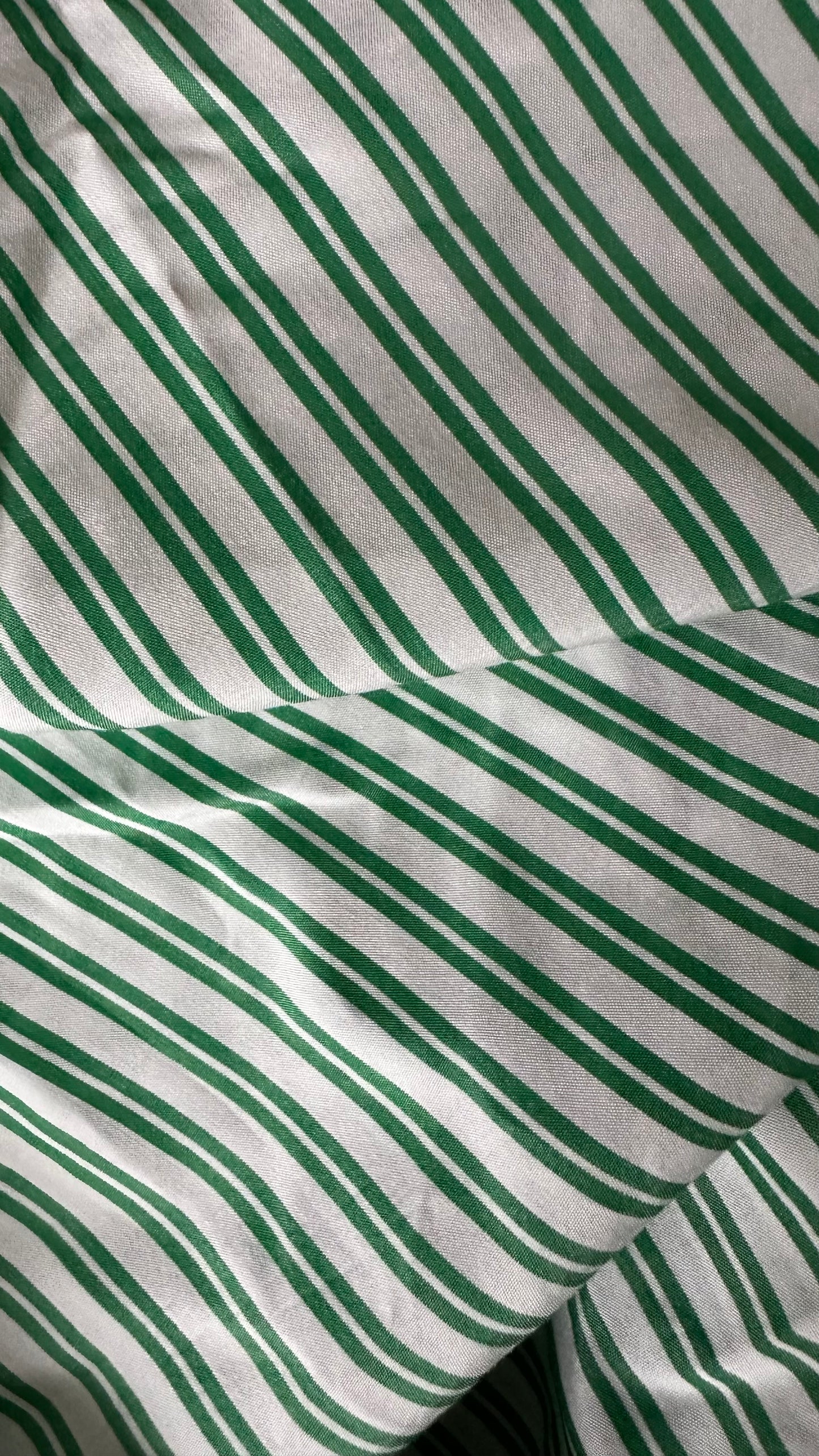 & other stories light green white stripe holiday dress medium UK 12 vgc tiered