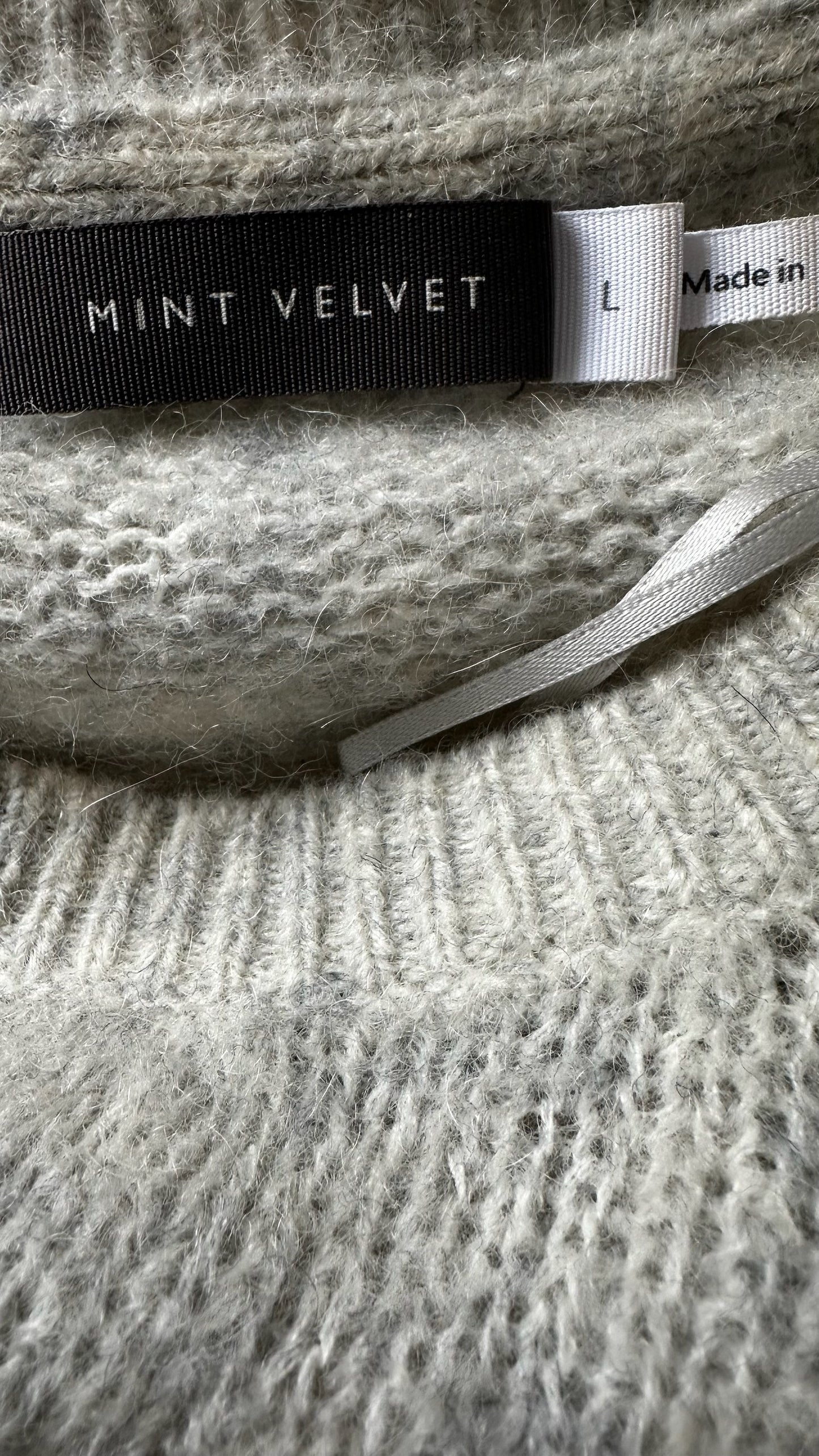 Mint velvet gray alpaca wool blend knitted jumper extra large UK 14 vgc
