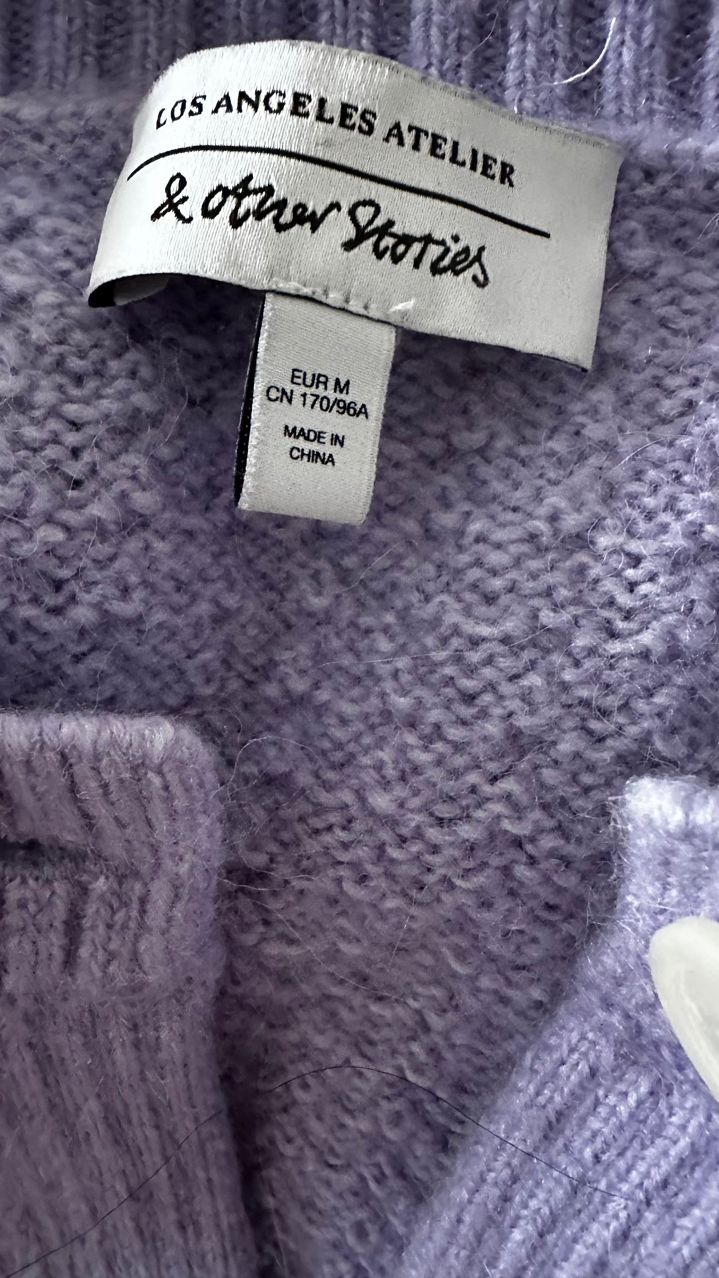 & other stories lilac alpaca wool blend knitted cardigan jumper medium UK 10-12 vgc