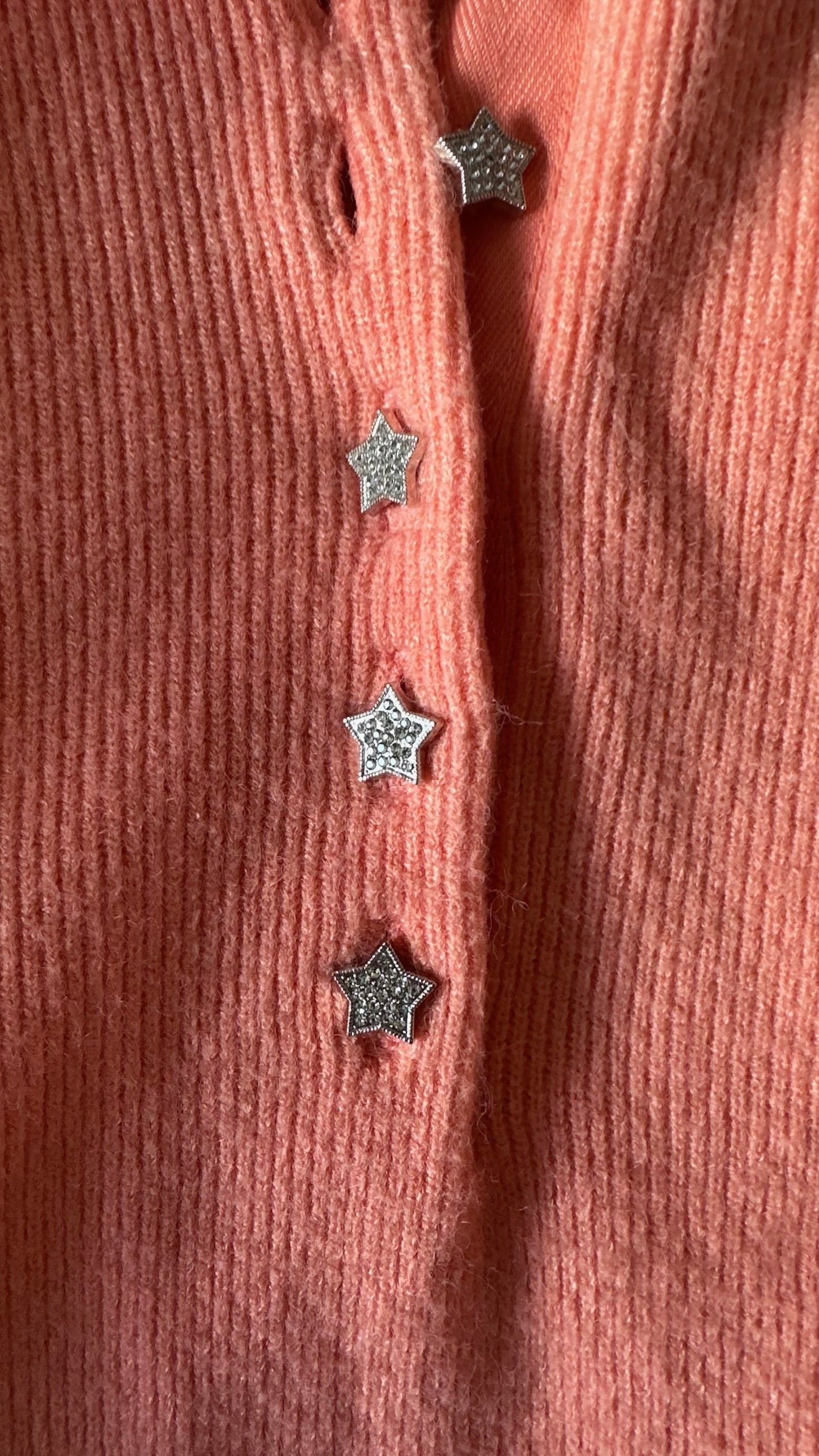 Oliver bonas coral star button knitted jumper small S UK 8 excellent used condition