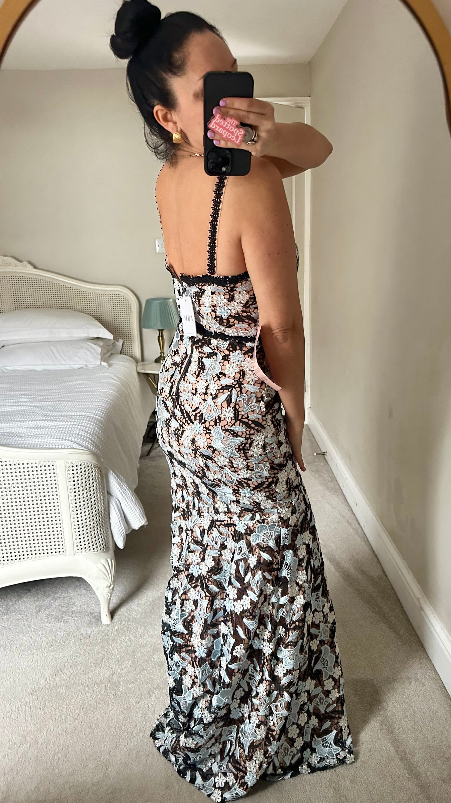 Jarlo black light blue lace maxi long event dress wedding small UK 10 new bnwt tall
