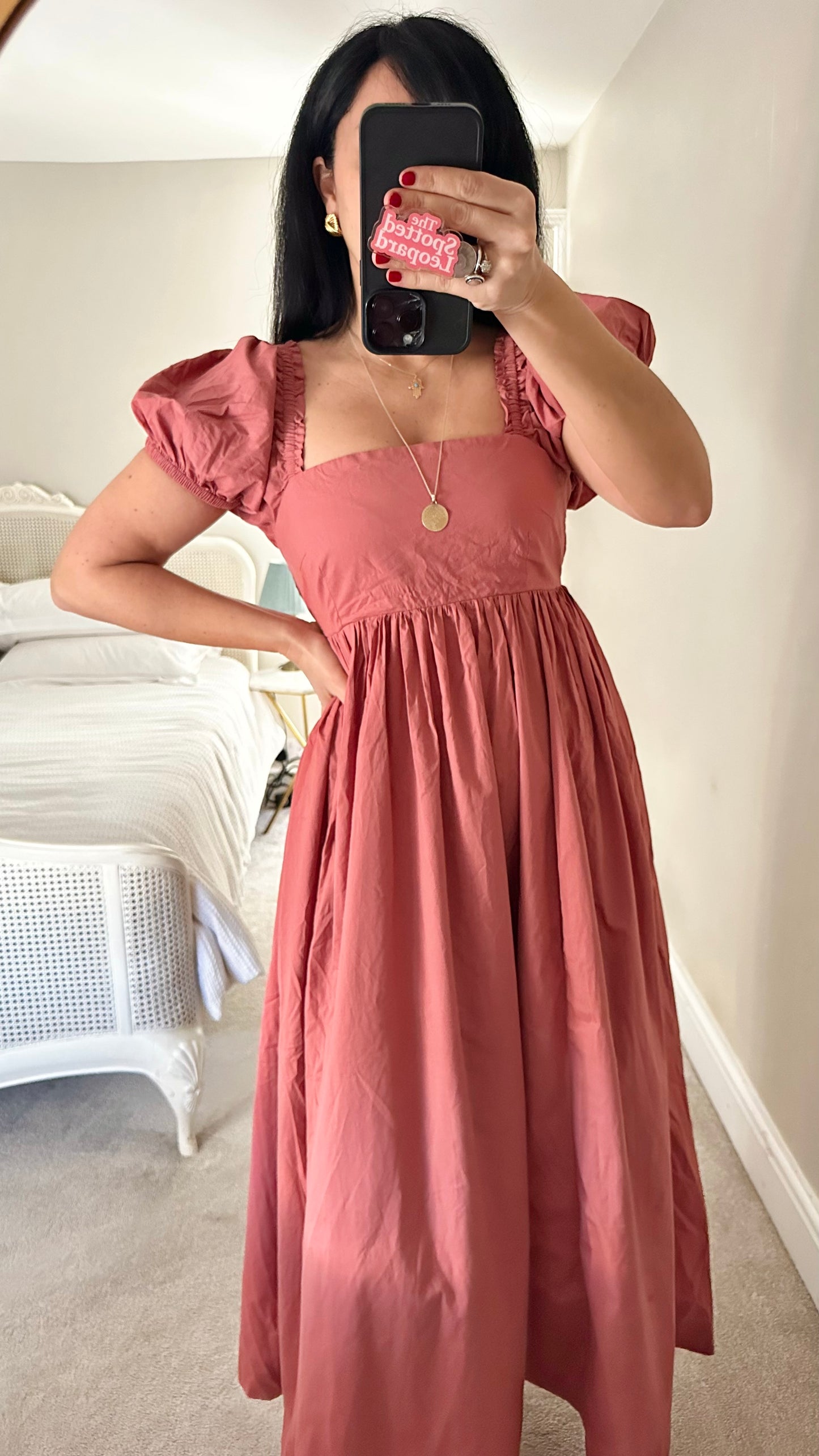 Steele dusky pink maxi cut out back long small UK 8-10 holiday vgc