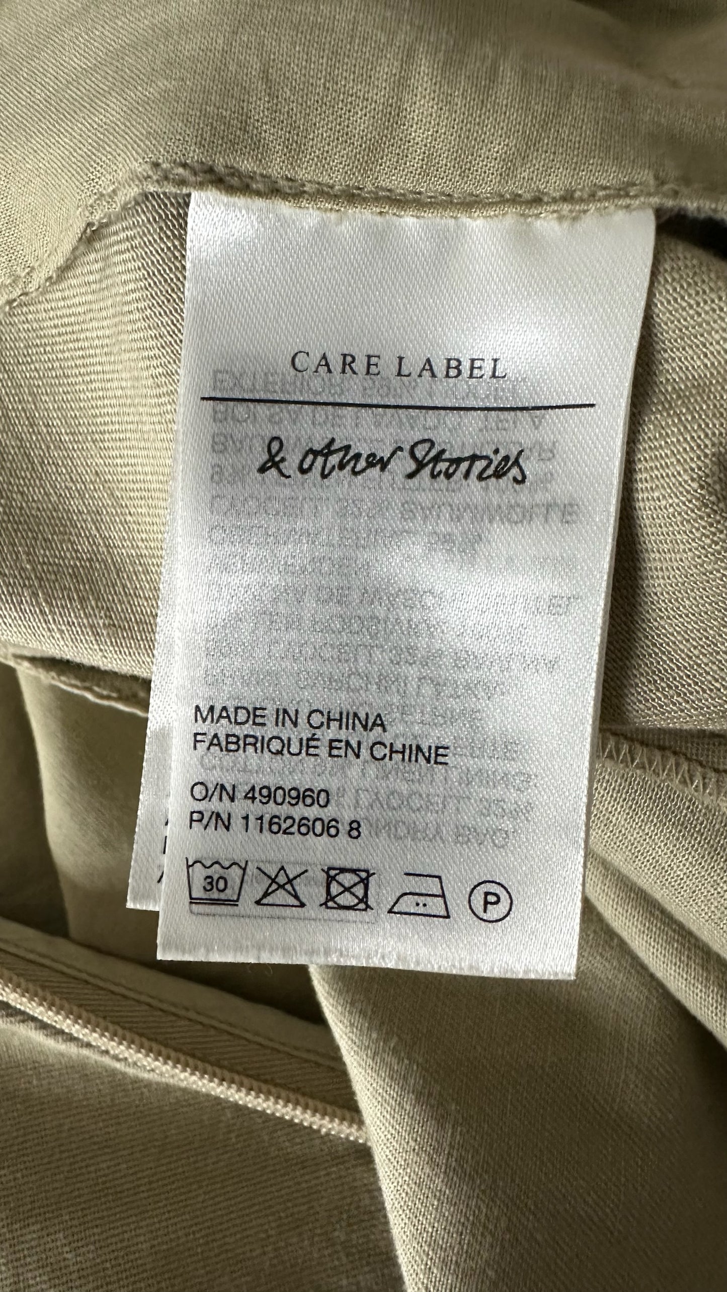 & other stories khaki green stone linen blend jumpsuit small UK 8-10 vgc